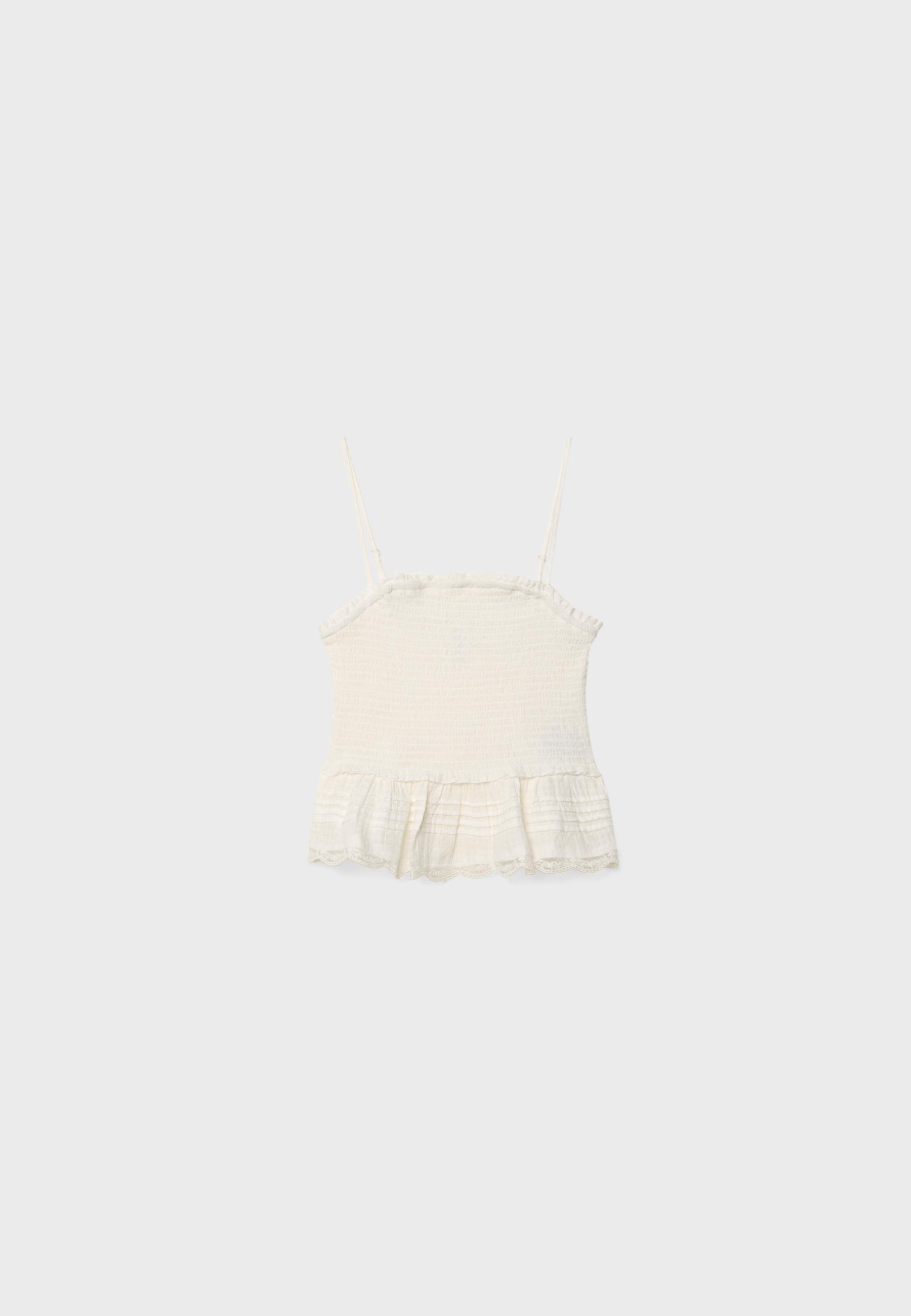 Strappy top with ruffles - Women's fashion | Stradivarius