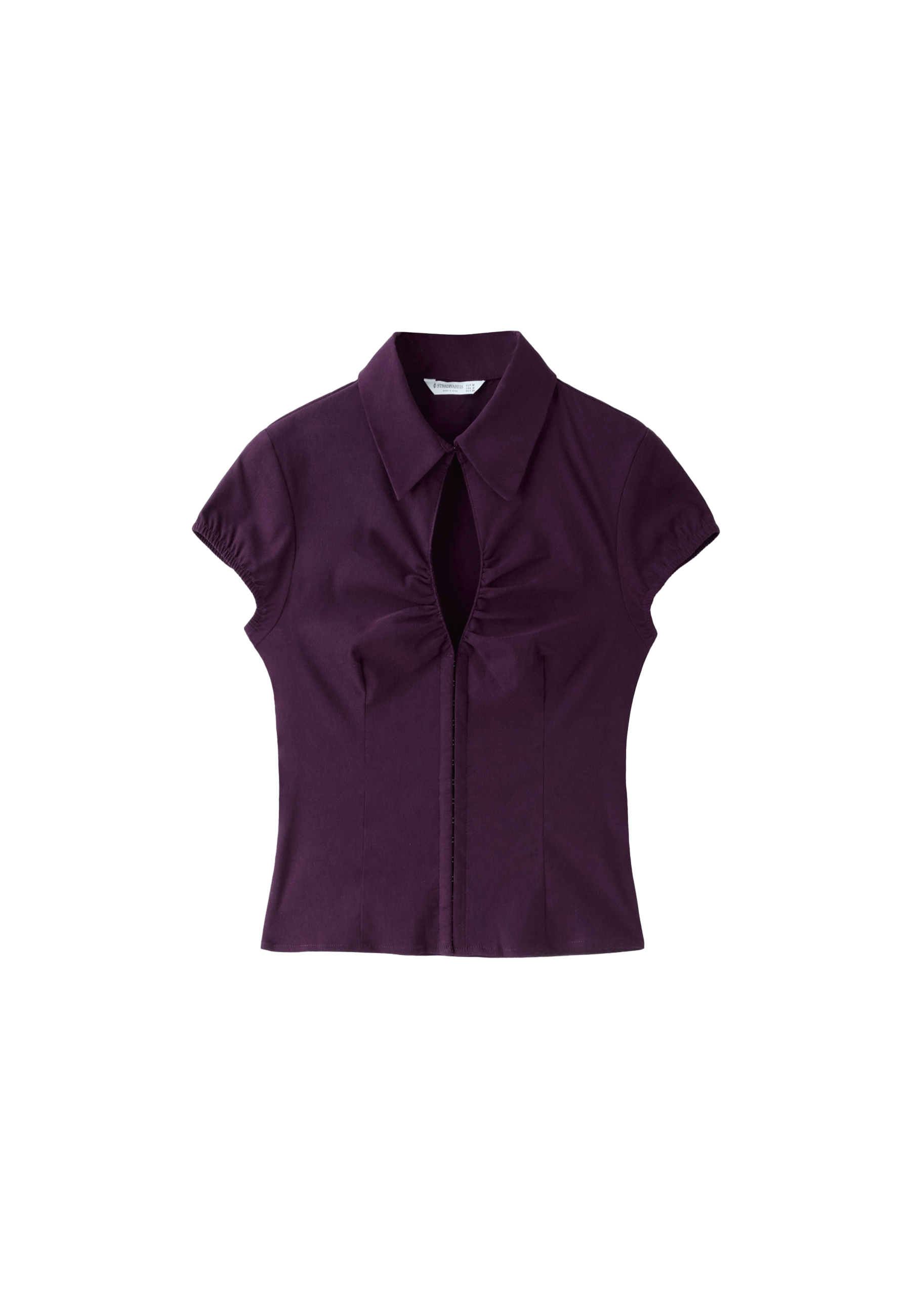Cut-out short sleeve shirt — Purple