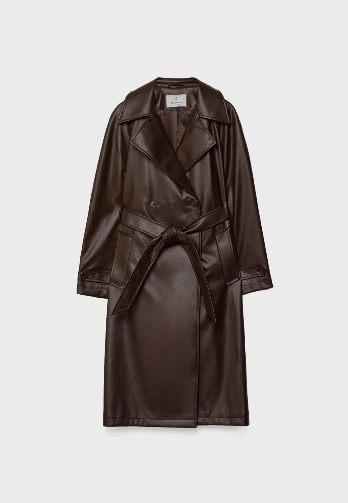 Brown Satin Trench Coat H&m Mavis Long Coat Burgundy – The