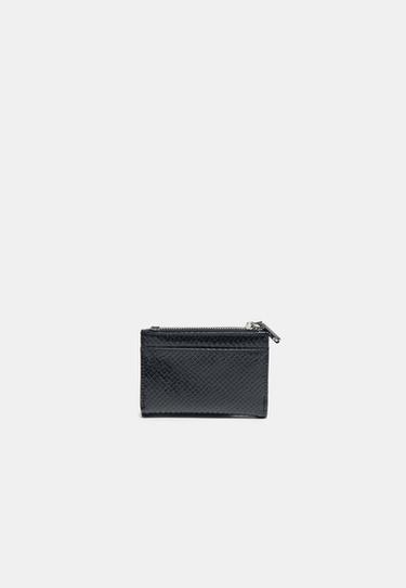 Snakeskin print card holder purse — Black 2