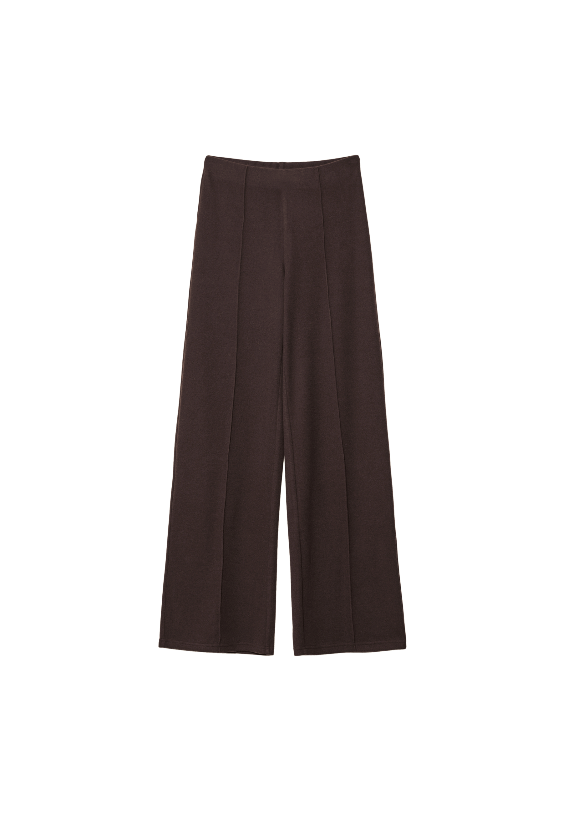 Knit trousers with seam detail — Brown
