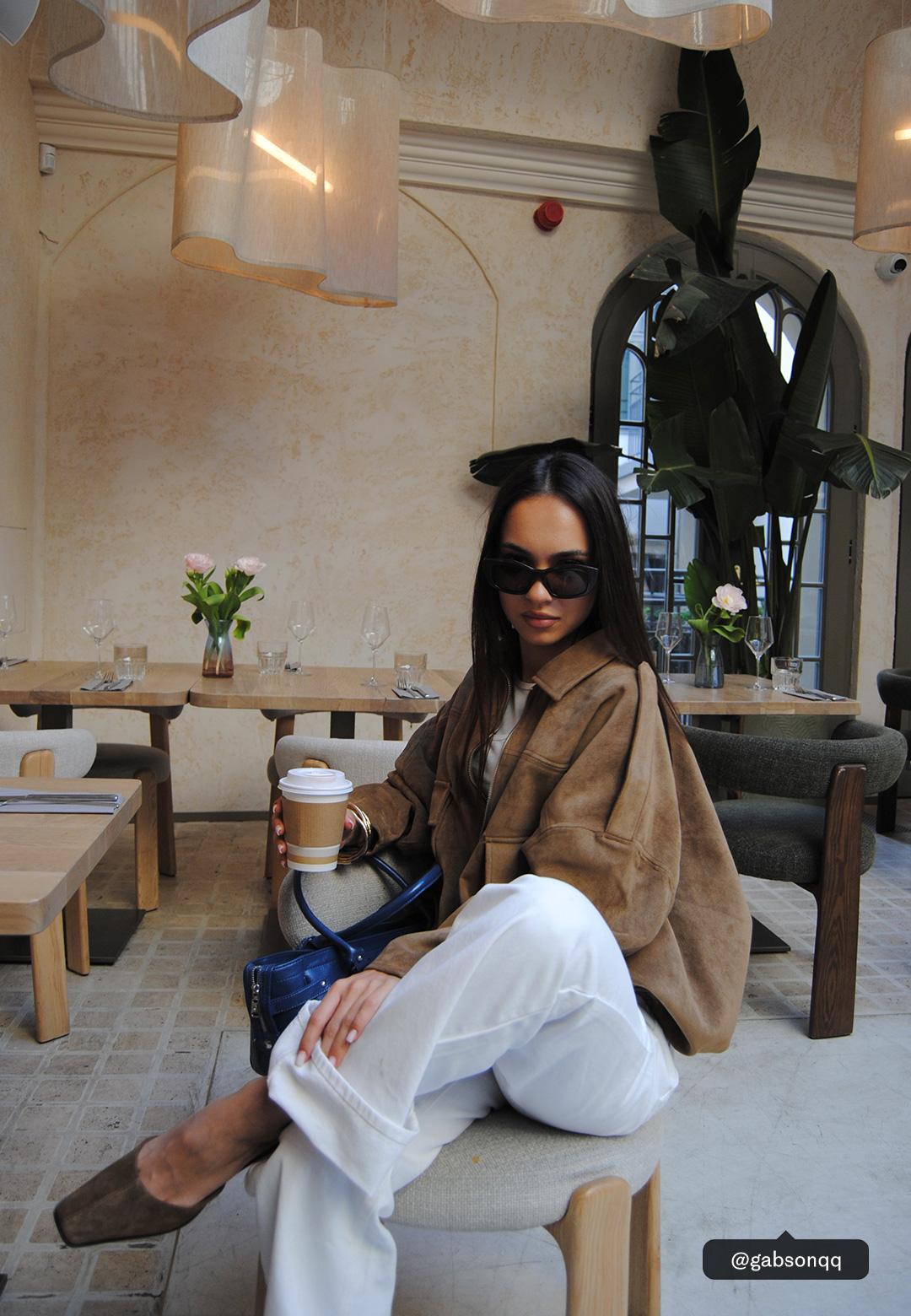 Faux suede bomber jacket — Stone