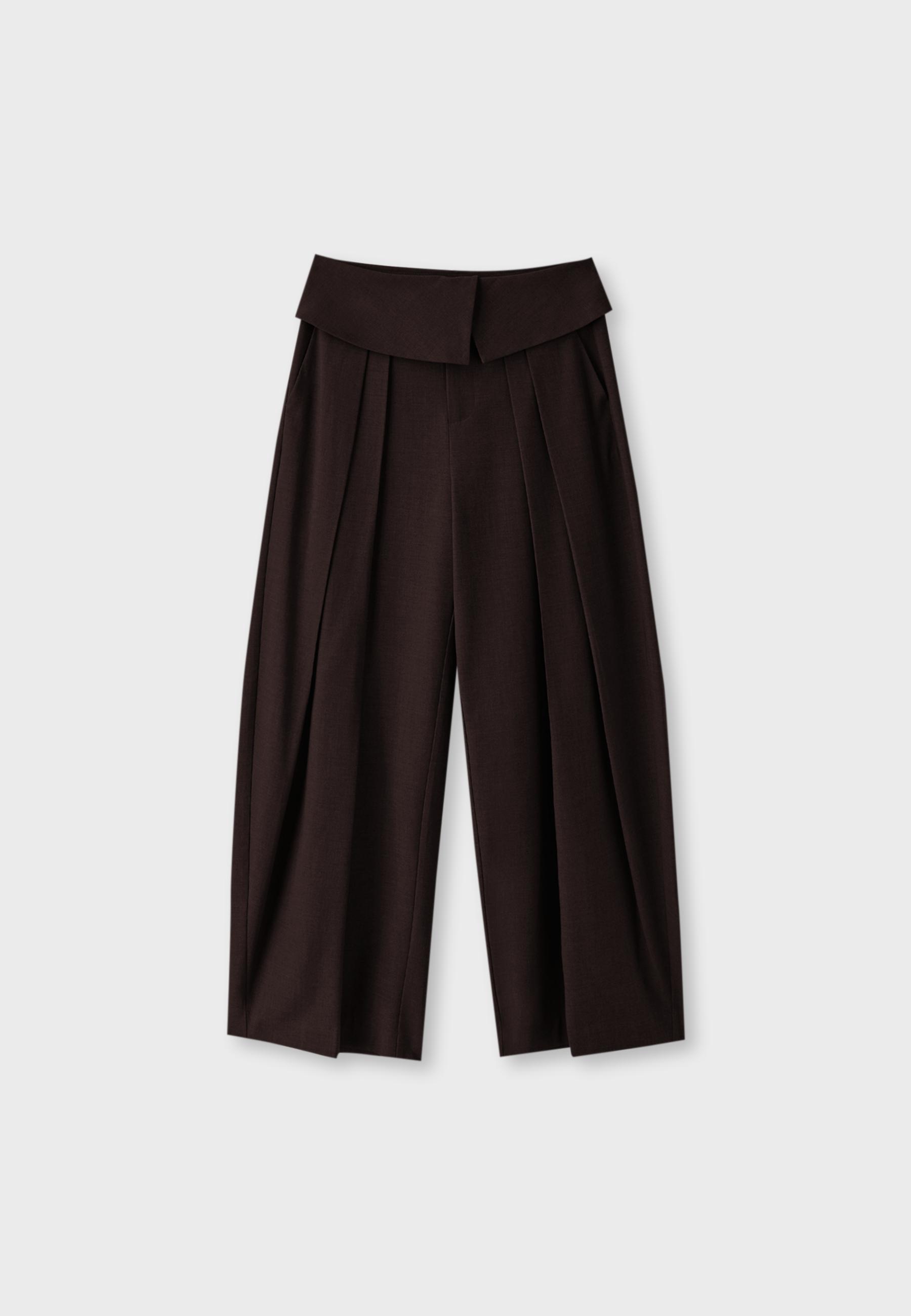 Stradivarius Kıvrık belli kumaş pantolon görsel 8