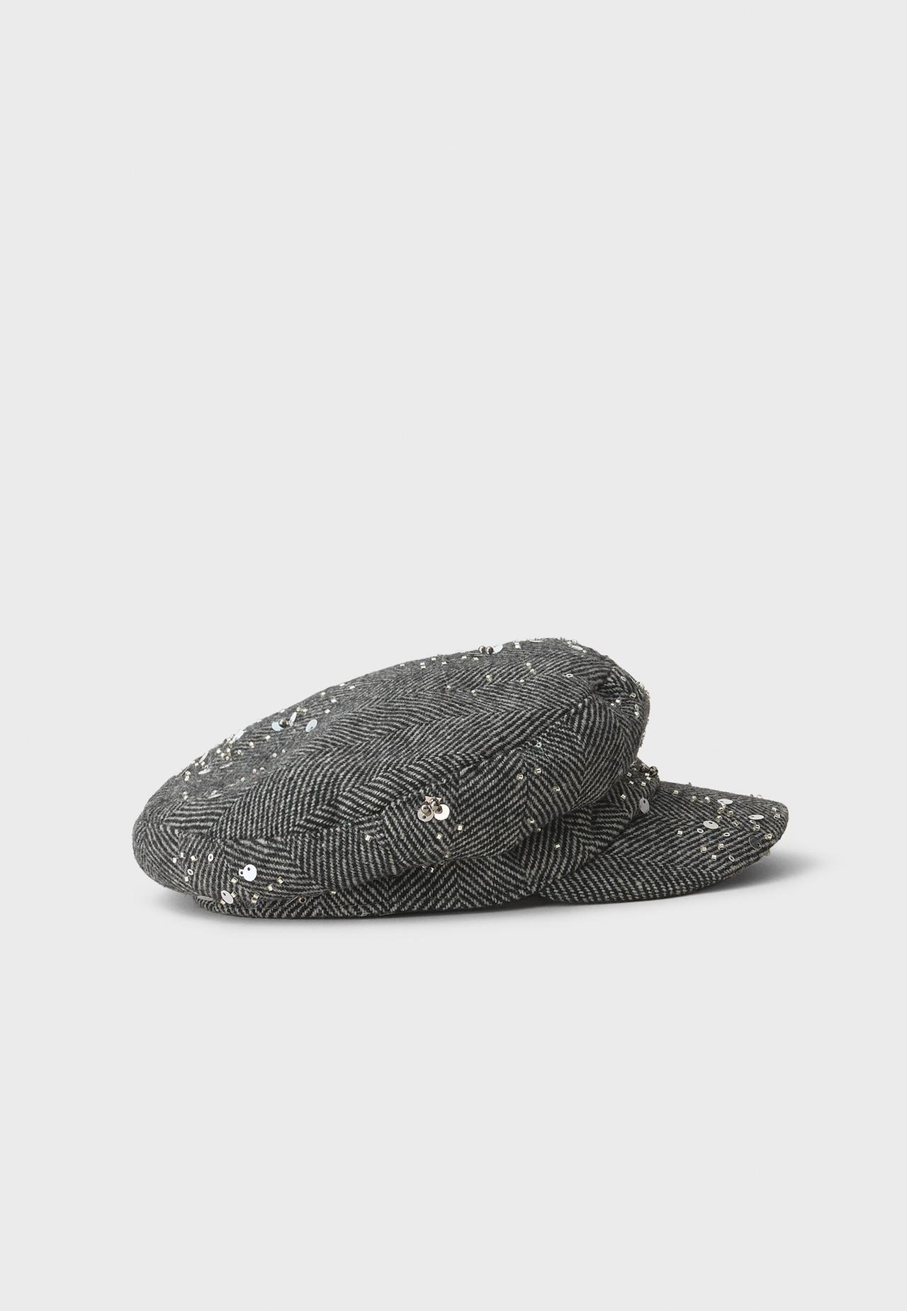 Rhinestones sailor cap — Grey melange