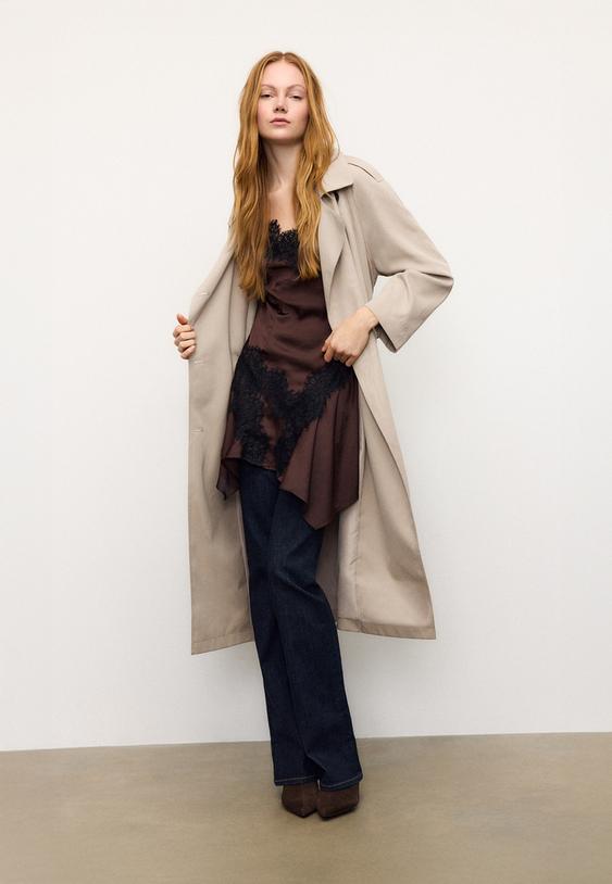 lange wijde trenchcoat