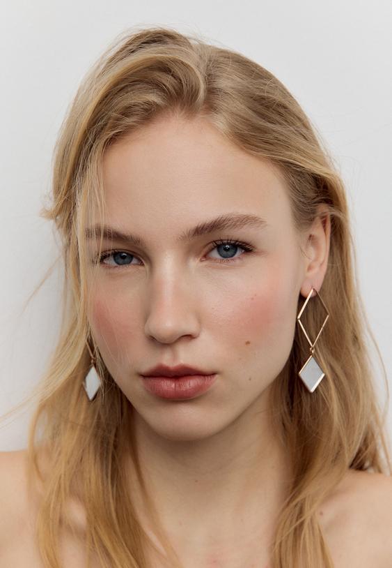 pendiente rombo efecto espejo