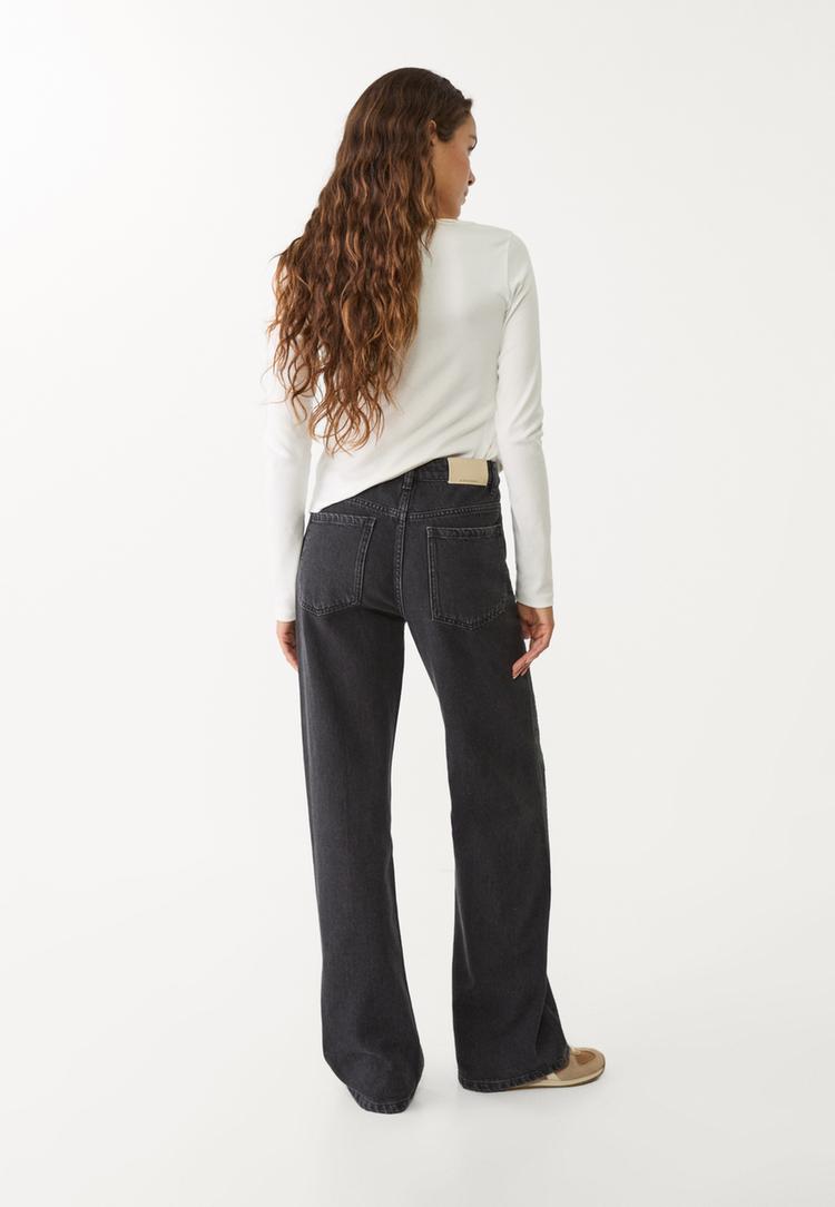 jeans straight fit brillos