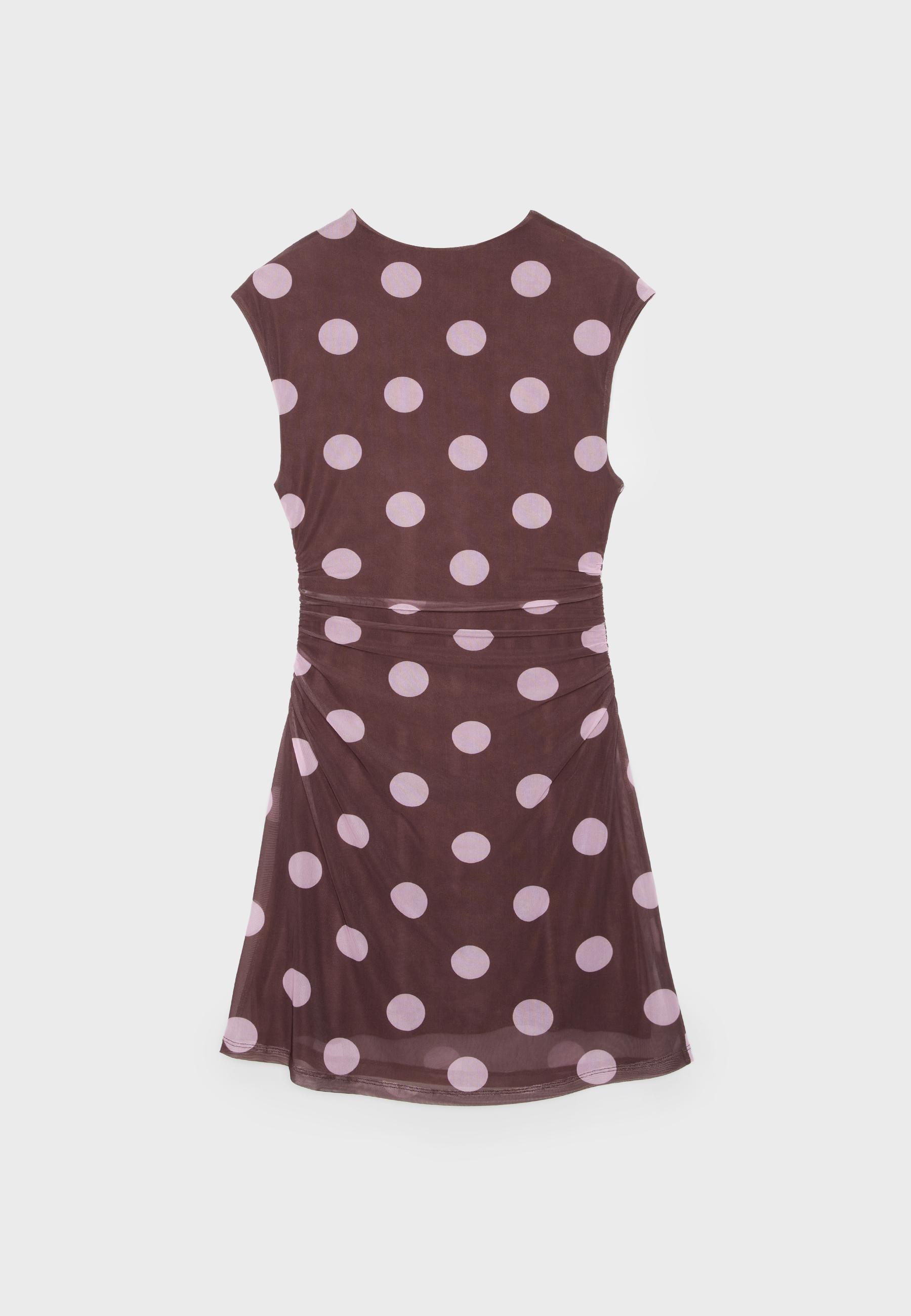 Short dress with knot and split — Pastel pink