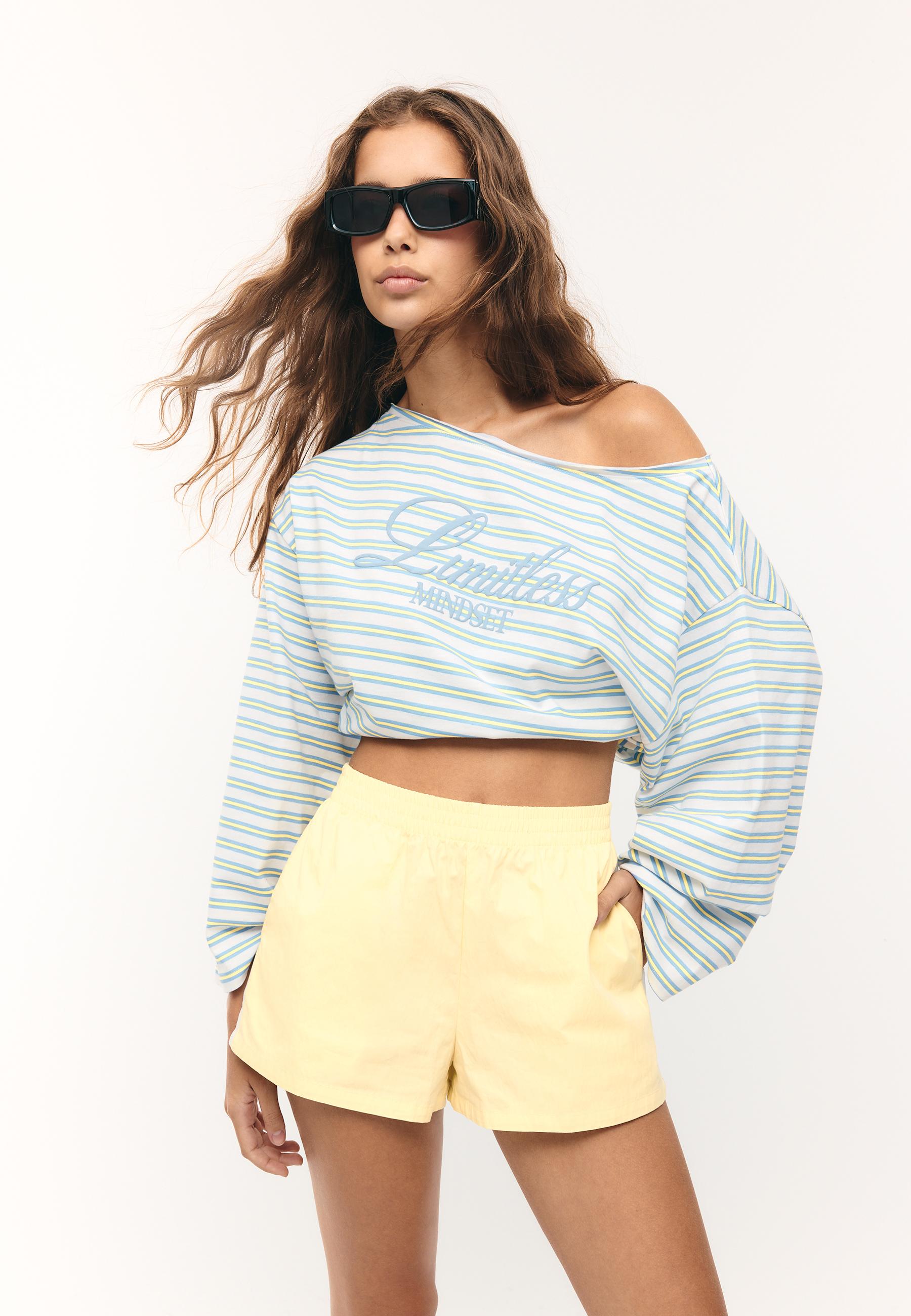 Striped long sleeve T-shirt — Vanilla