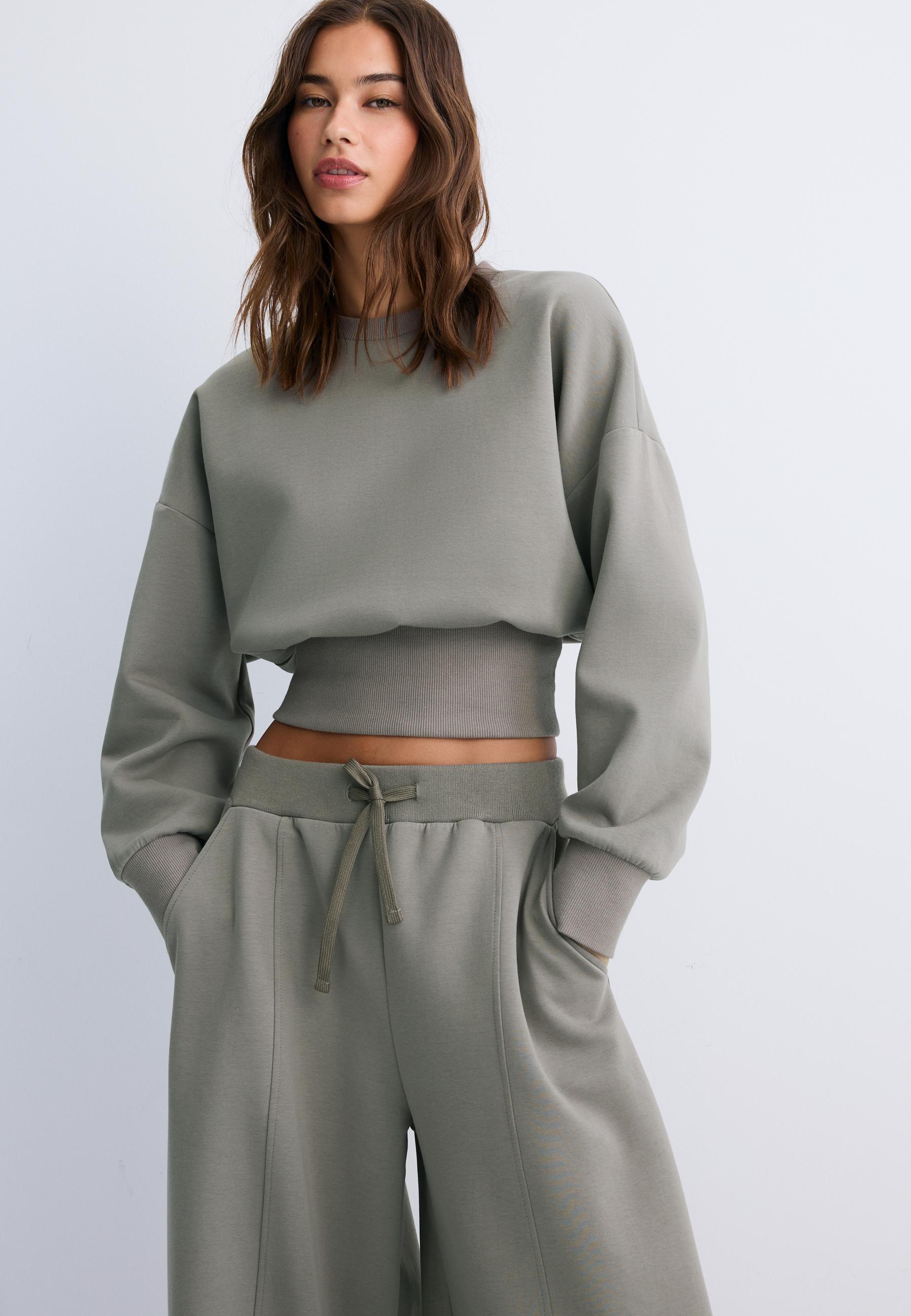 Wide-leg barrel jogger trousers — Brown