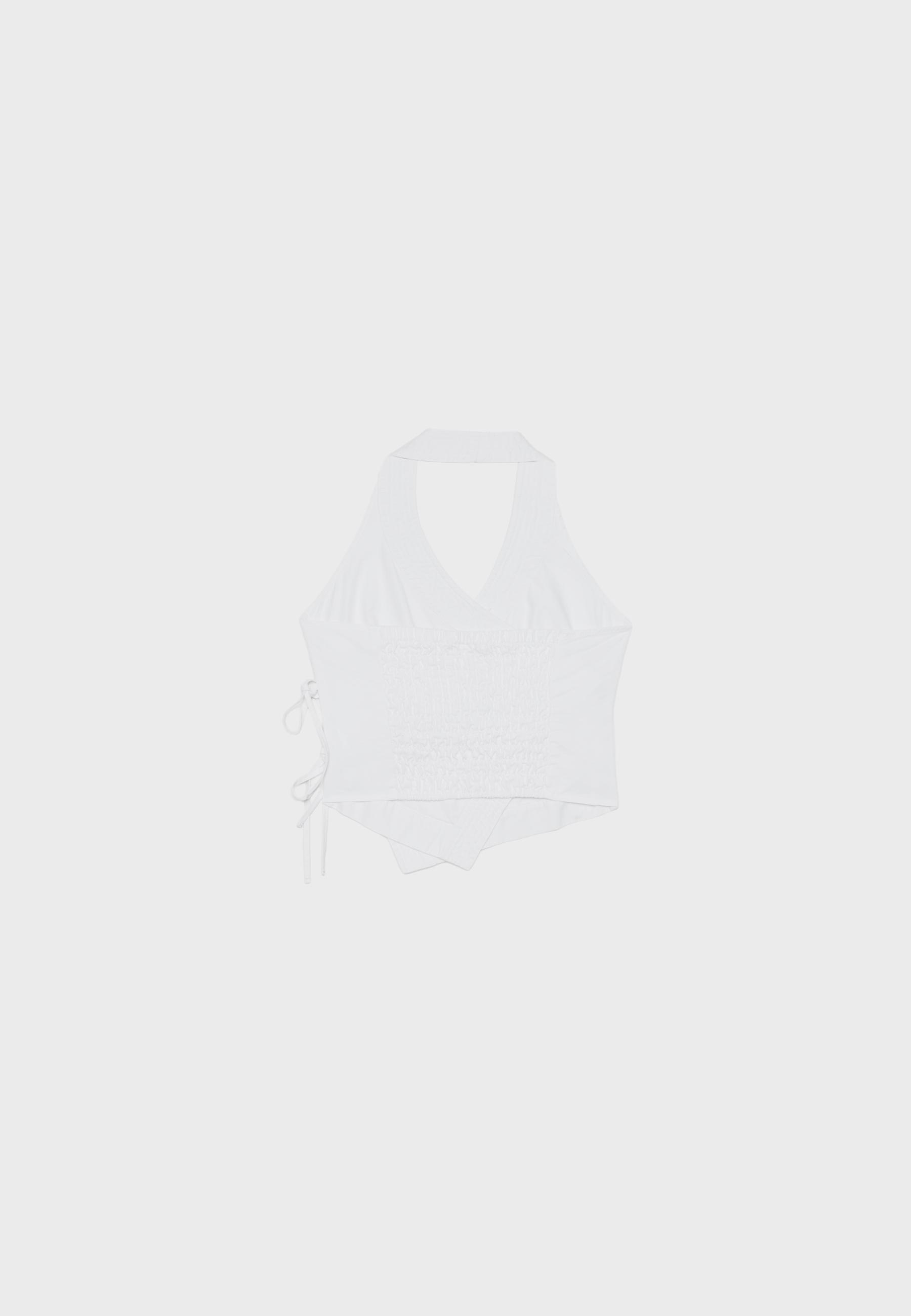 Halter neck wrap top — Ecru