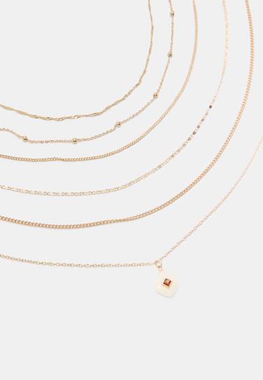 Set of 6 charm necklaces — Gold 3