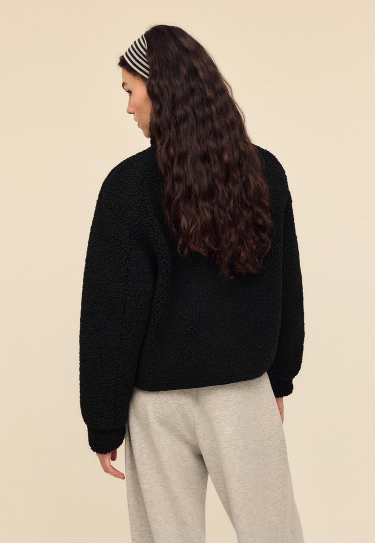 cazadora cremallera efecto borreguillo