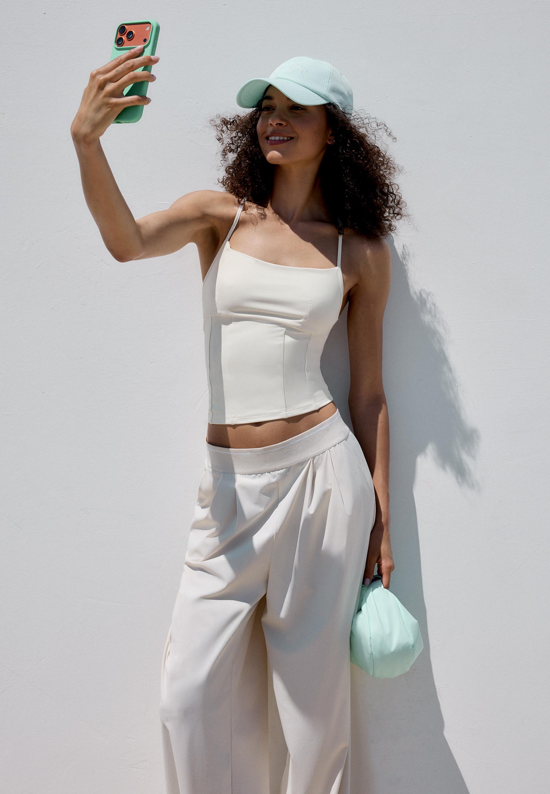 Corset-detail top — Ecru