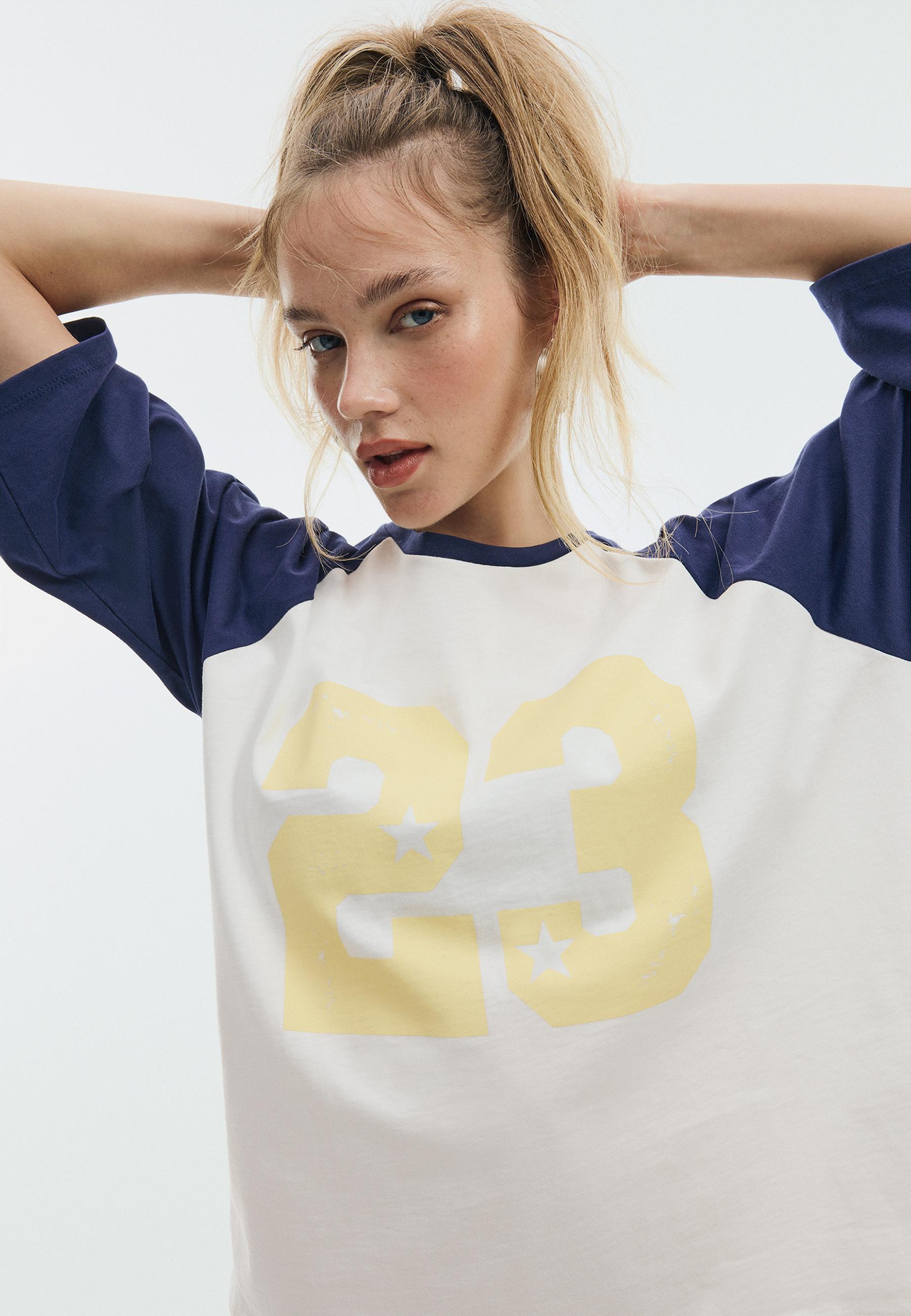 Raglan sleeve T-shirt — Dark blue