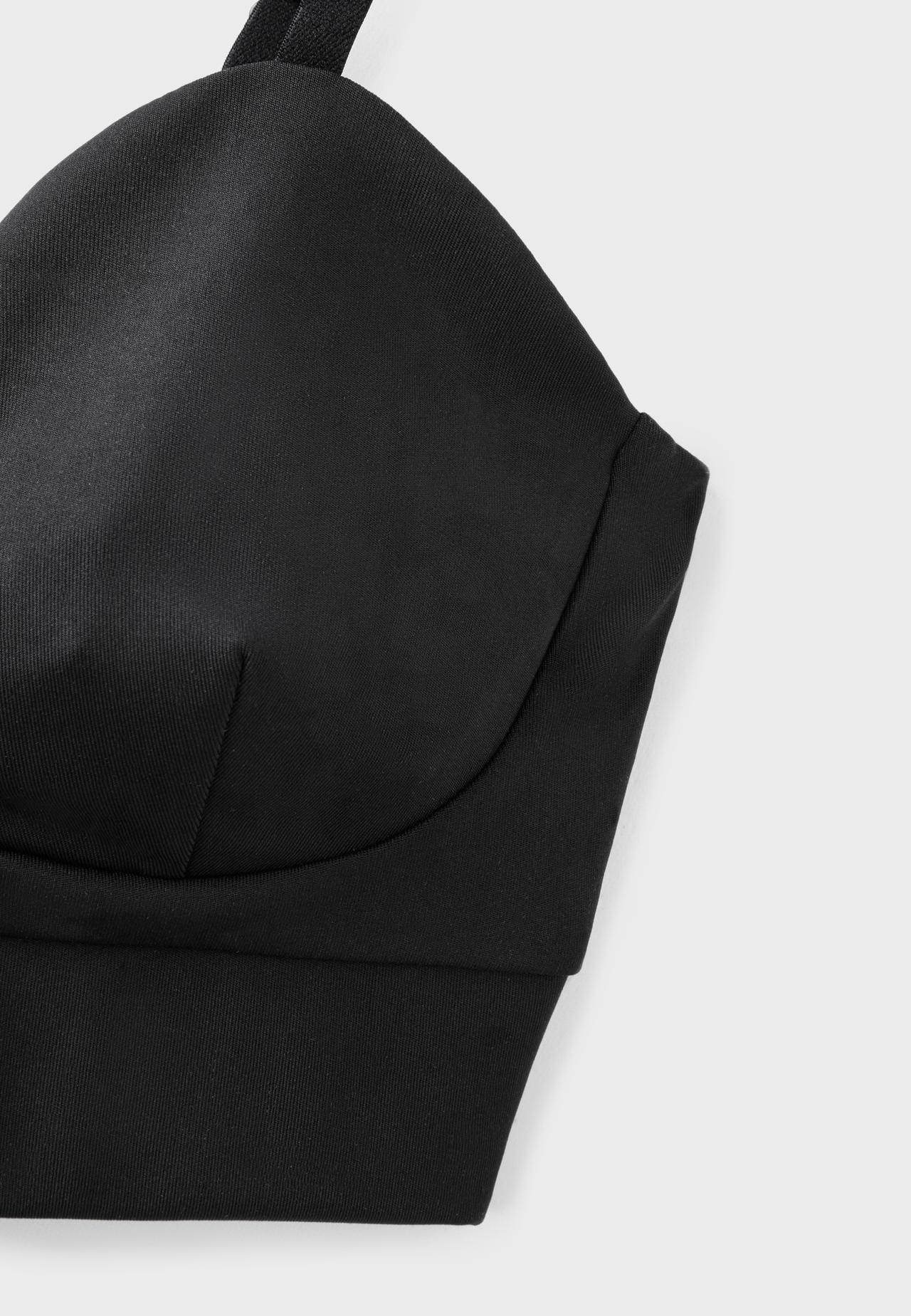 Cropped corset top — Black