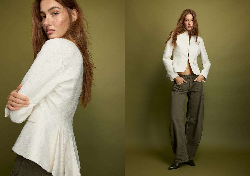 Asymmetric jacquard blazer