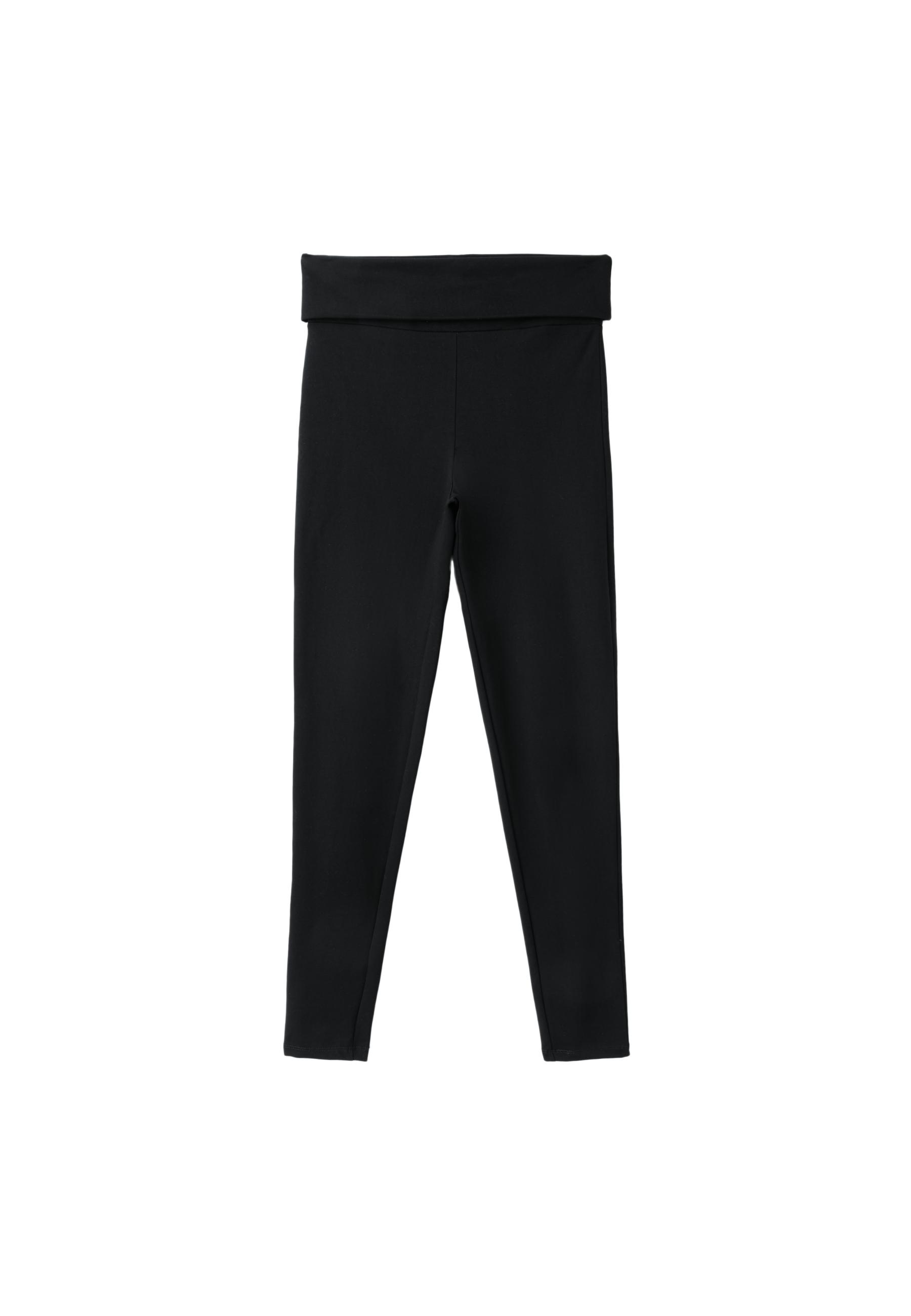 Turn-down waist leggings — Black