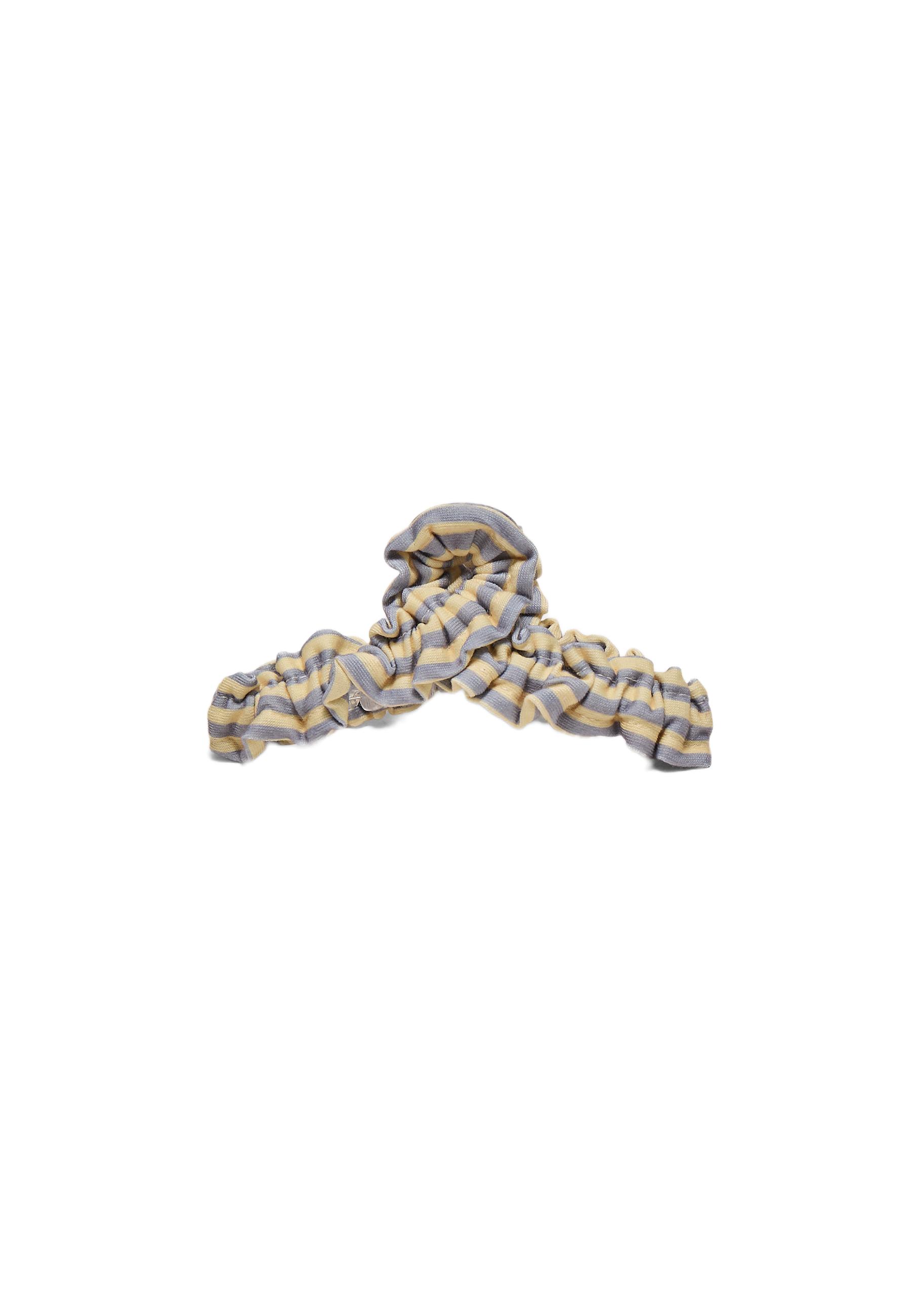 Striped woven hair clip — Yellow
