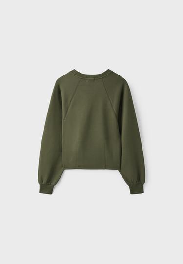 Soft-touch sweatshirt with fitted waist — Khaki 8