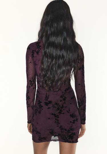 Short long sleeve tulle dress — Purple 5