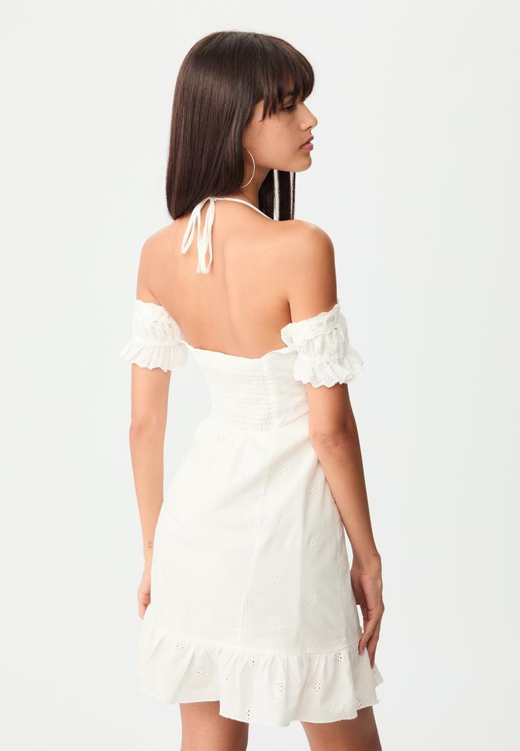 robe fluide courte brodee