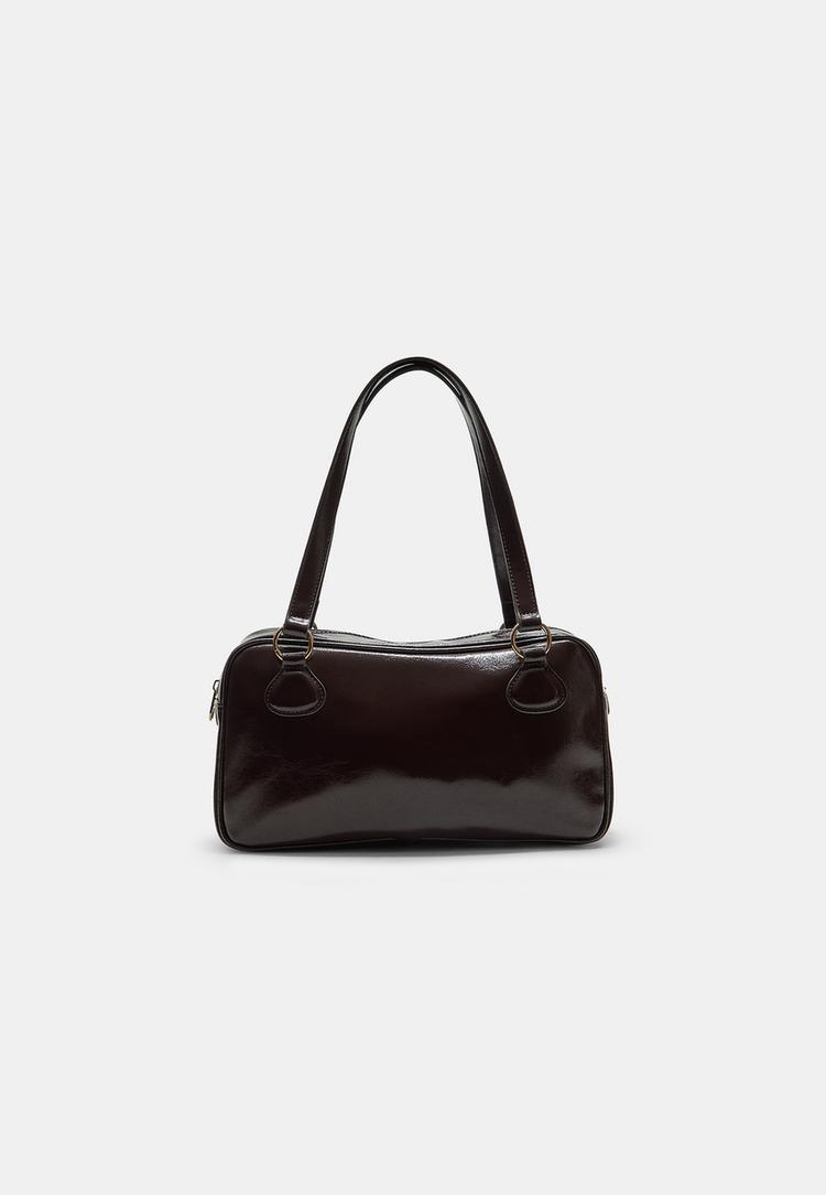Stradivarius Kabelka Bowling S Kroužky Brown Os