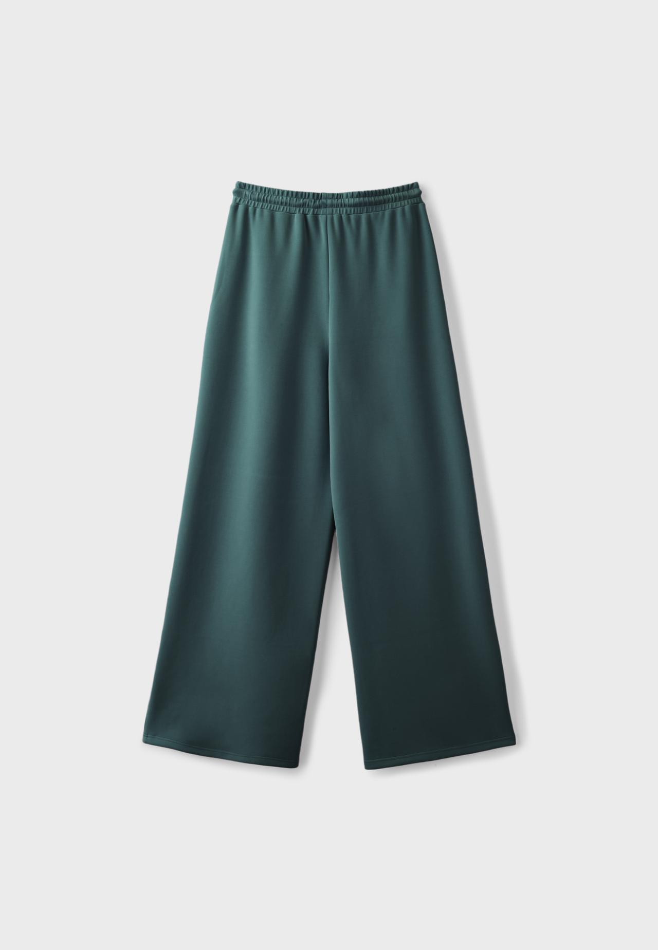 Soft-touch palazzo jogger trousers — Khaki