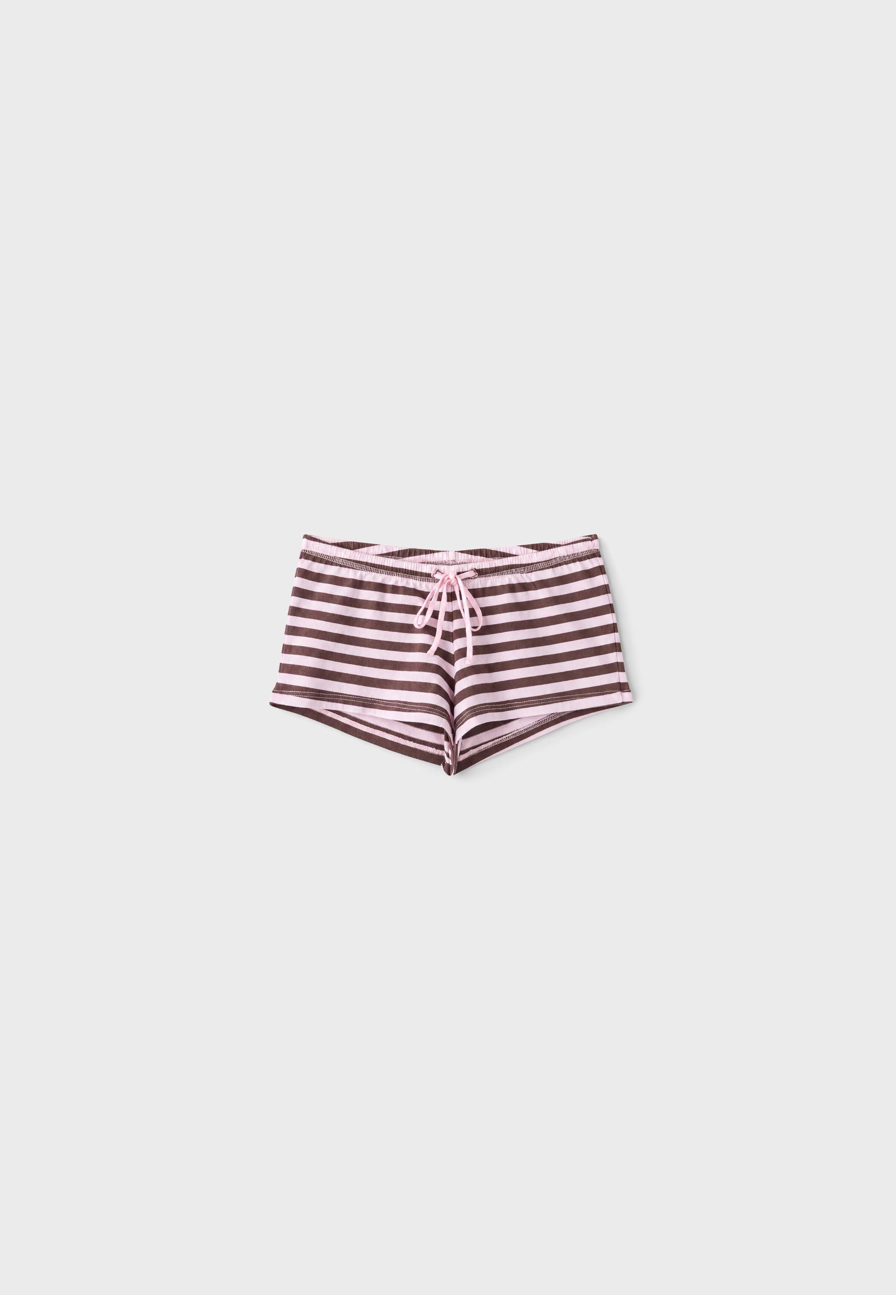 Striped mini shorts — Pale pink