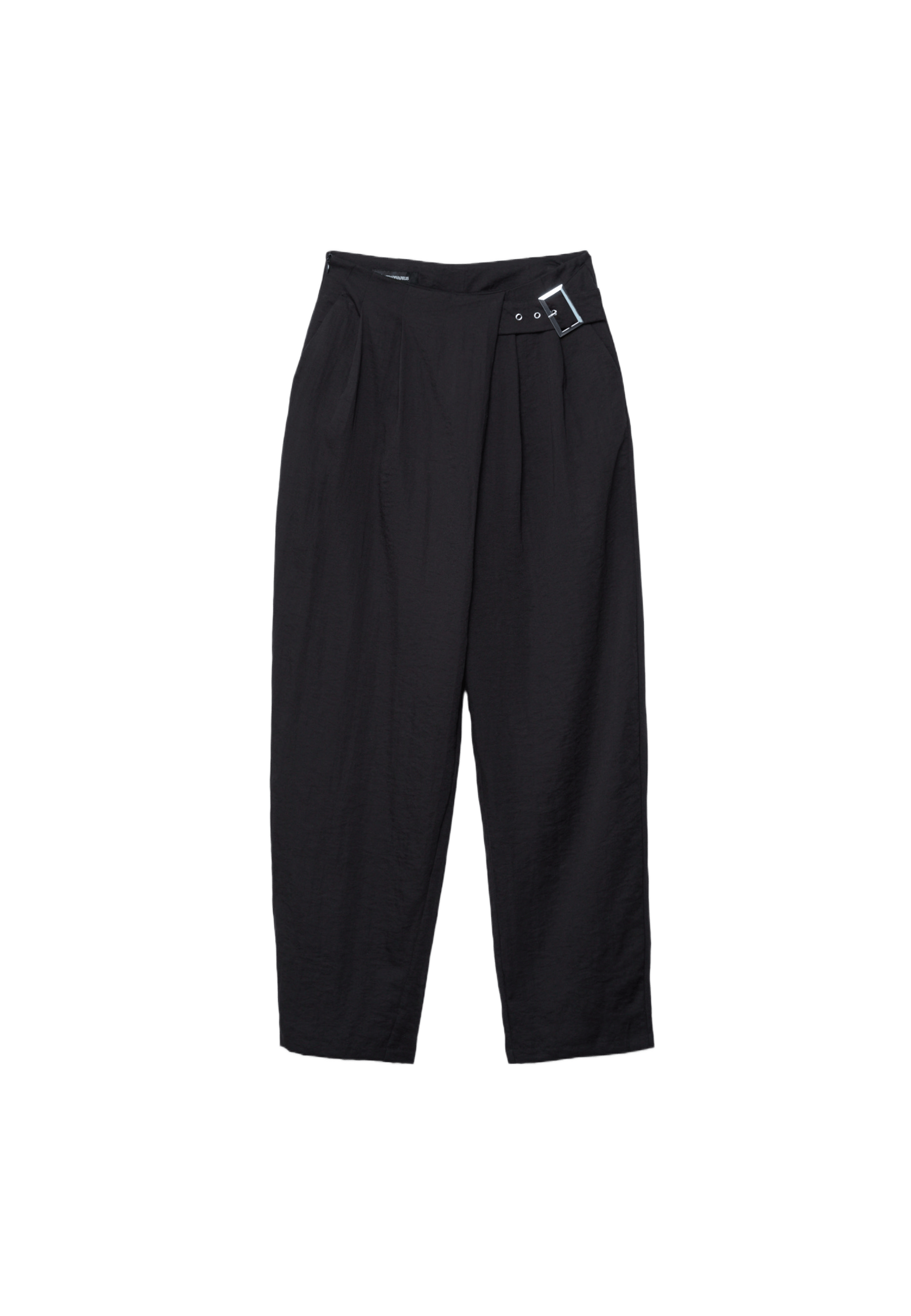 Flowing trousers with a buckle — Black
