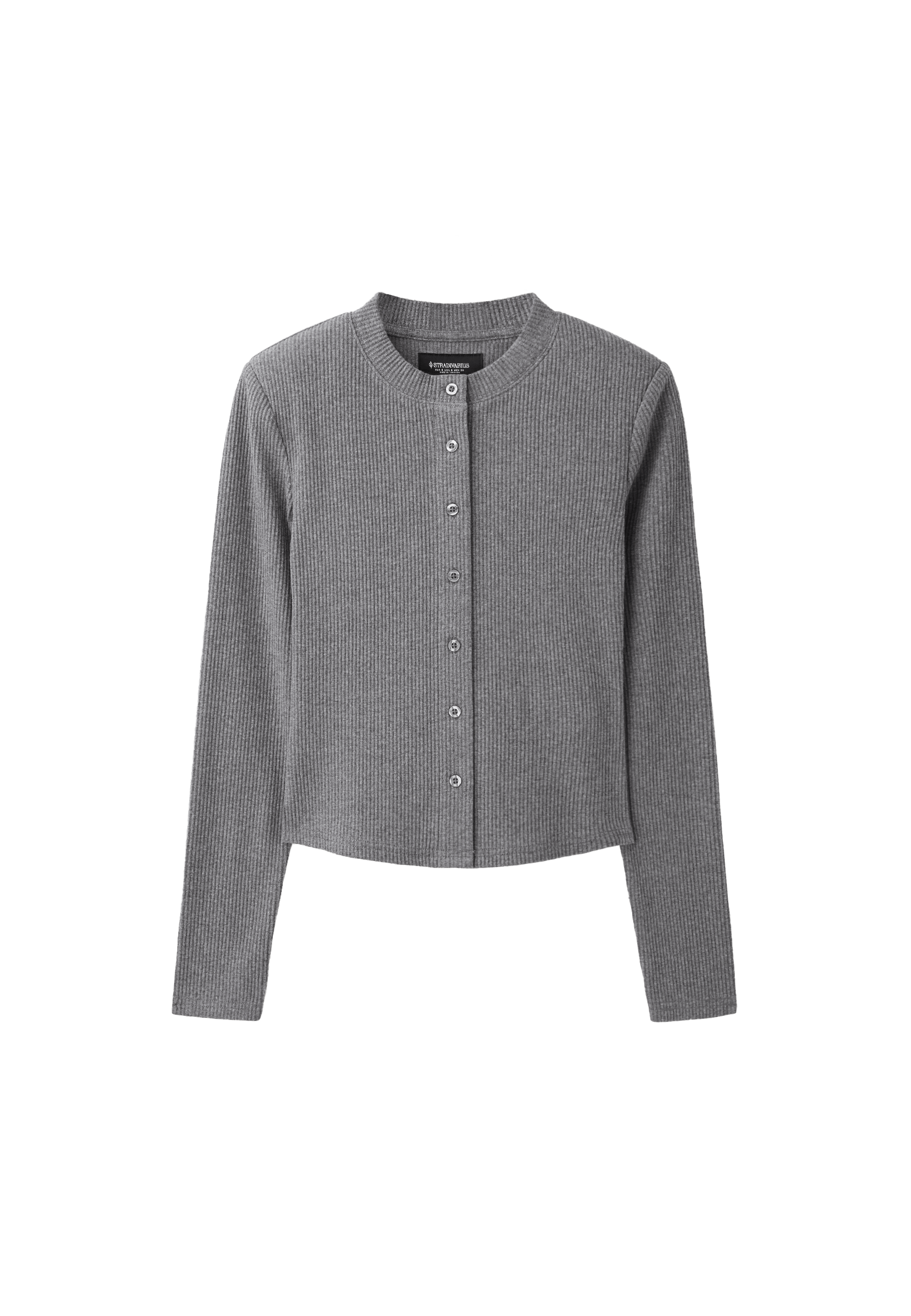 Knit cardigan with shoulder pads — Dark grey