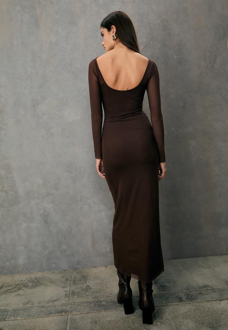 vestido midi espalda descubierta