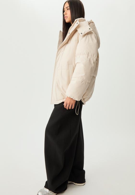 oversize kapusonlu dolgulu ceket