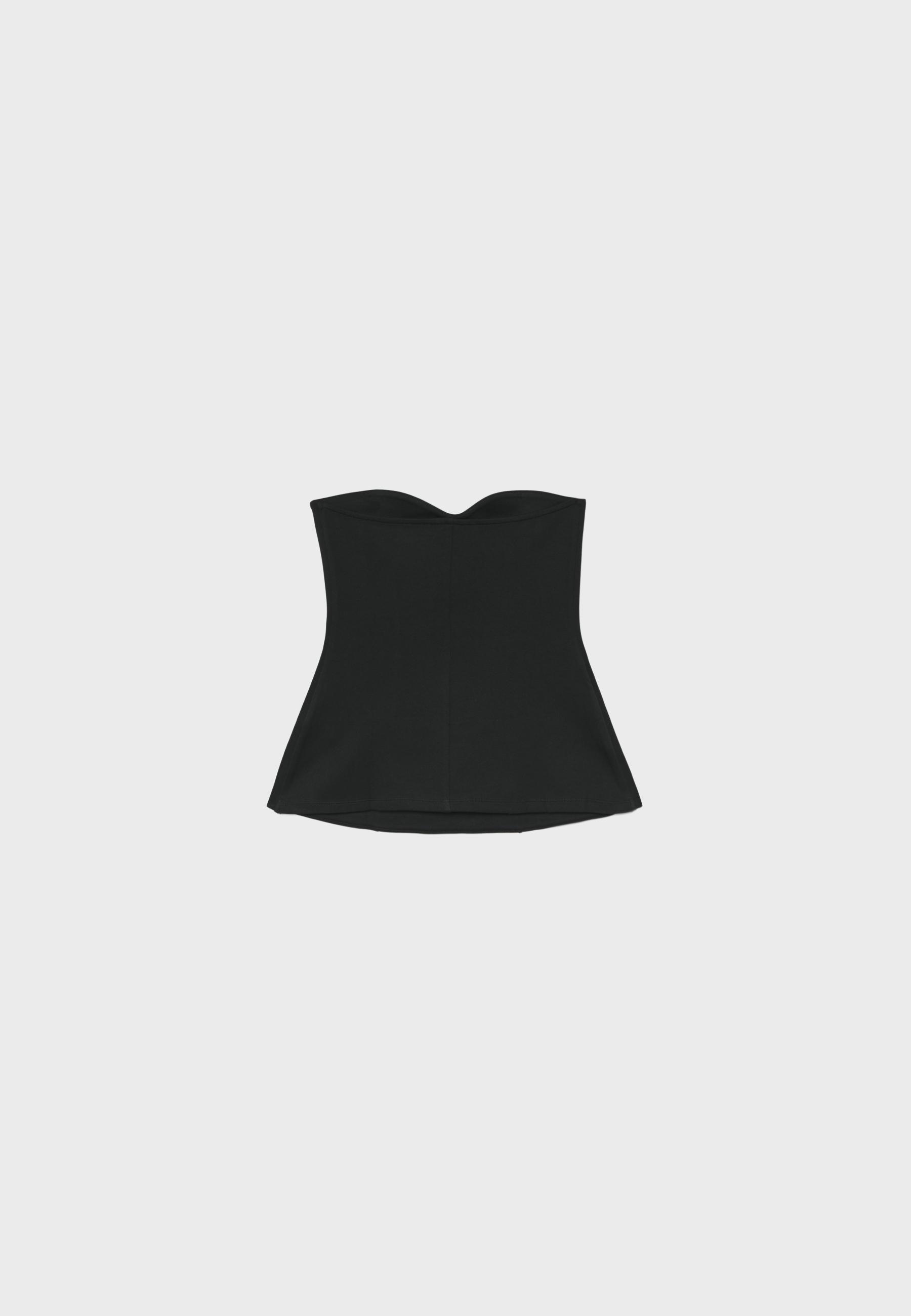 Kalp yaka bandeau top - Görsel 17