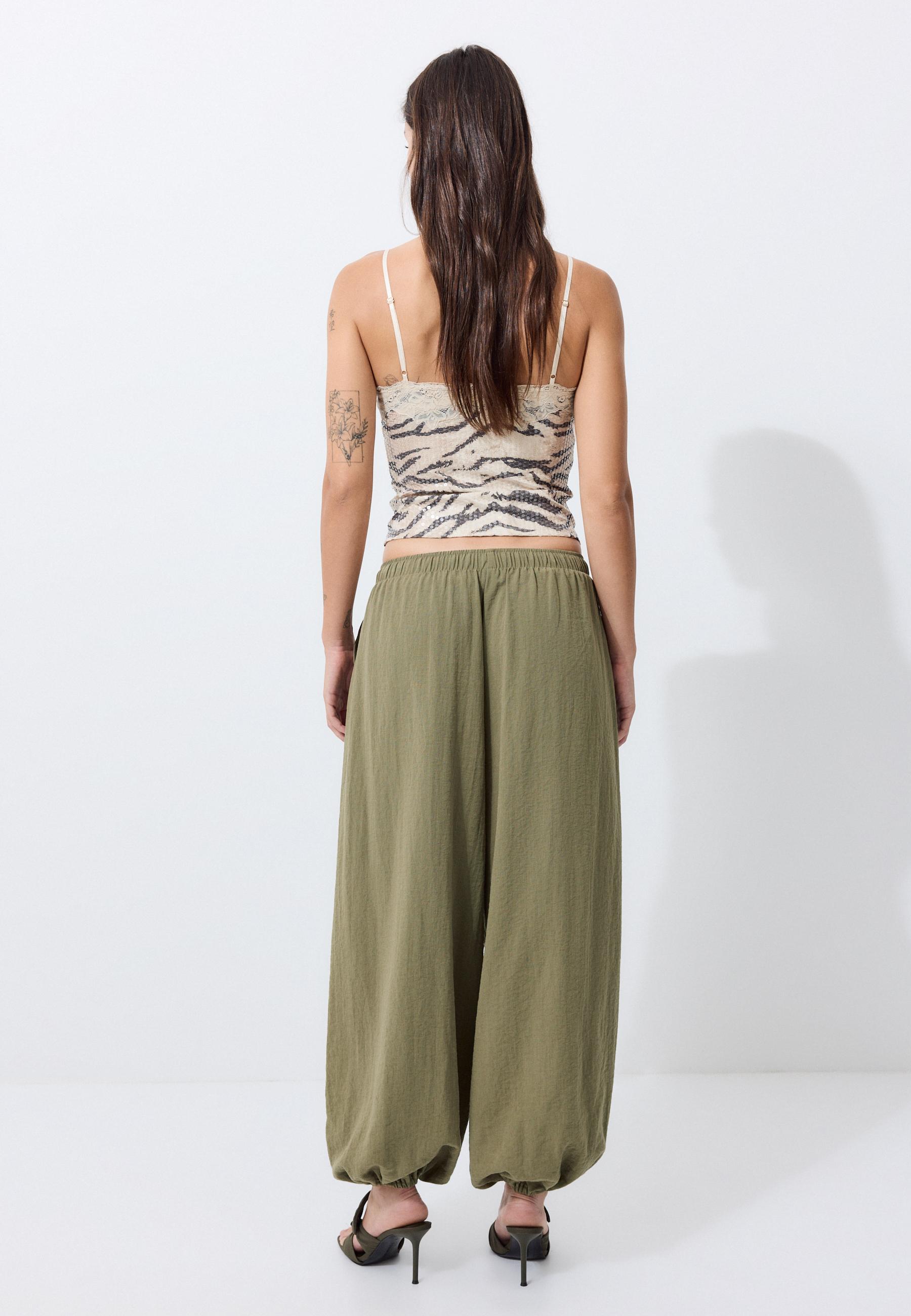Flowy sarouel trousers — Khaki