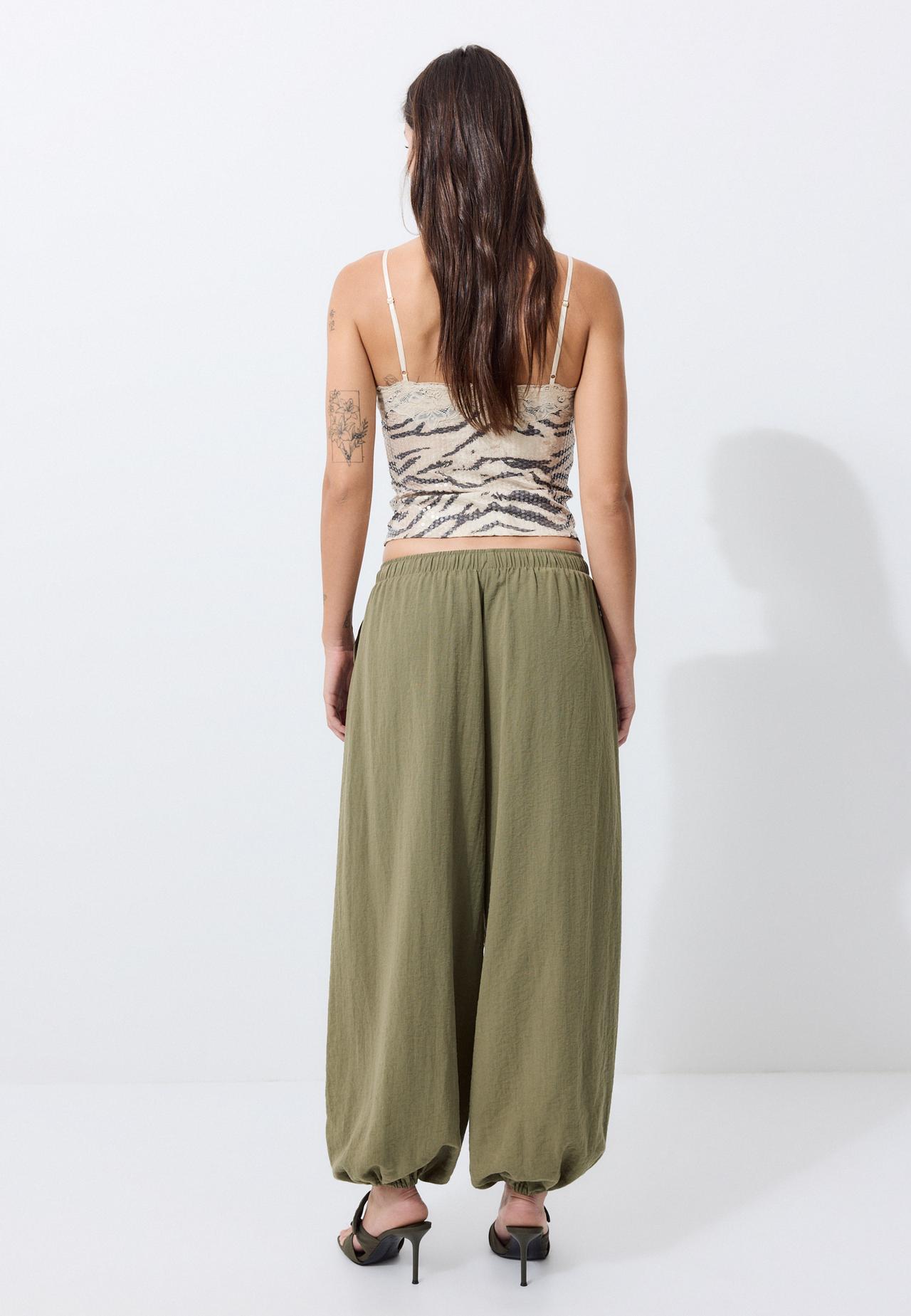 Flowing sarouel trousers — Khaki