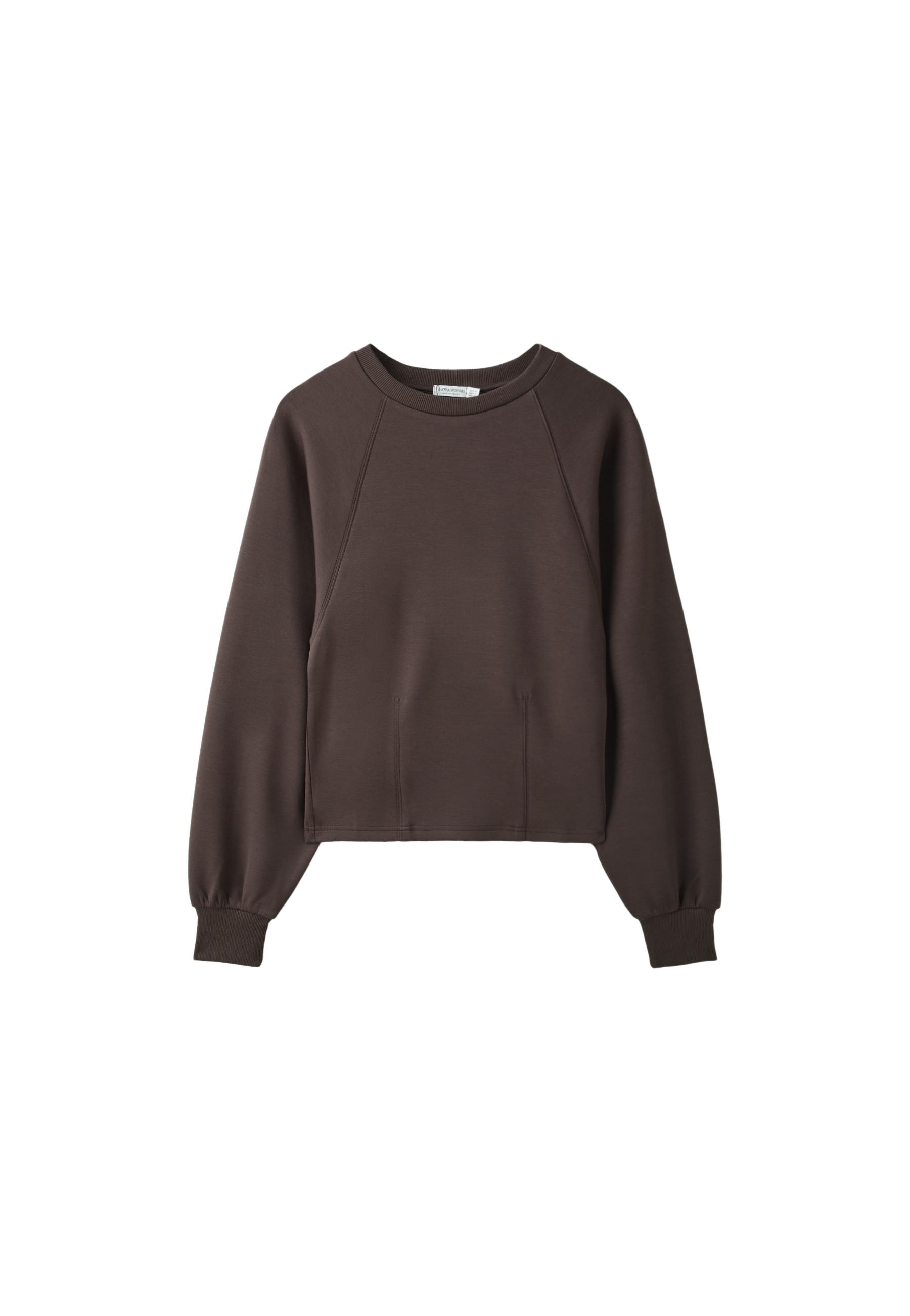 Stradivarius Yumuşak dokulu, beli oturan sweatshirt görsel 4