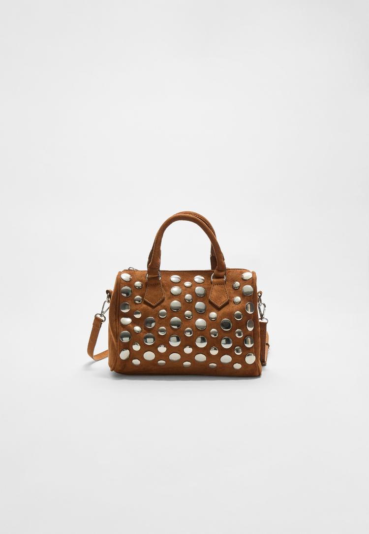 bolso bowling grande tachas