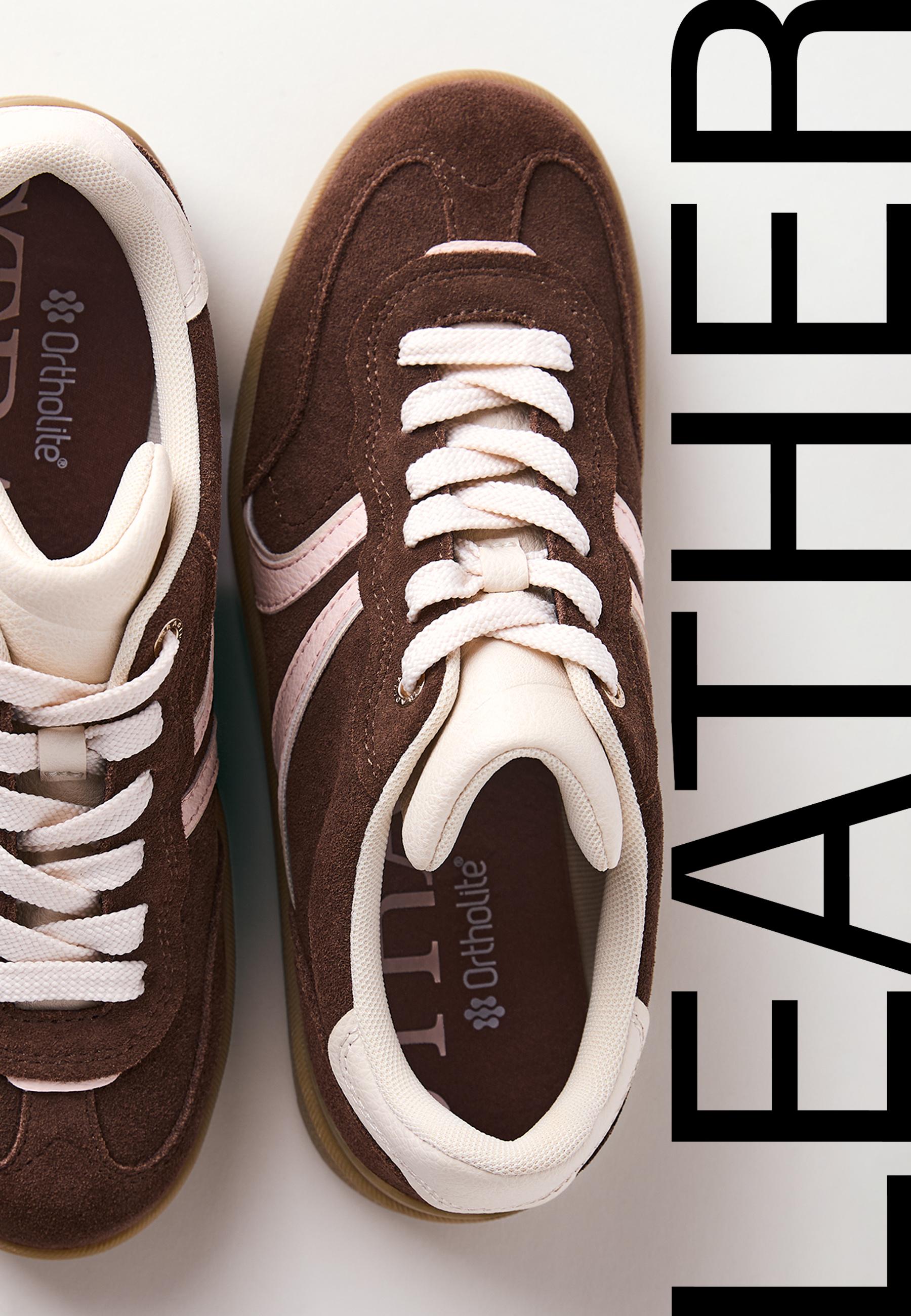 Casual leather trainers — BROWN