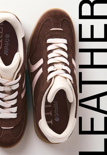 Casual leather trainers — BROWN 2