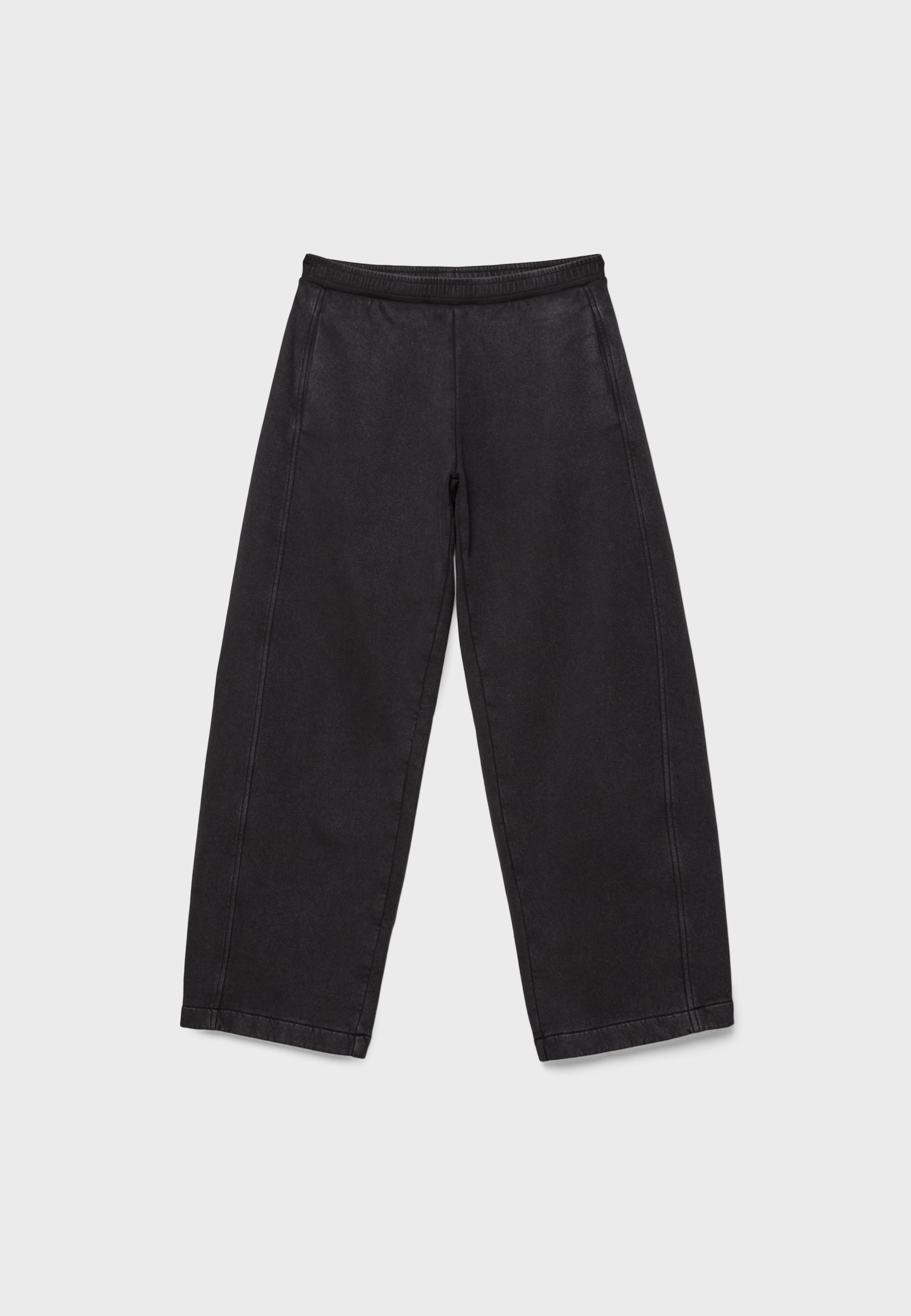 Soft-touch acid wash fleece jogger trousers — Dark grey