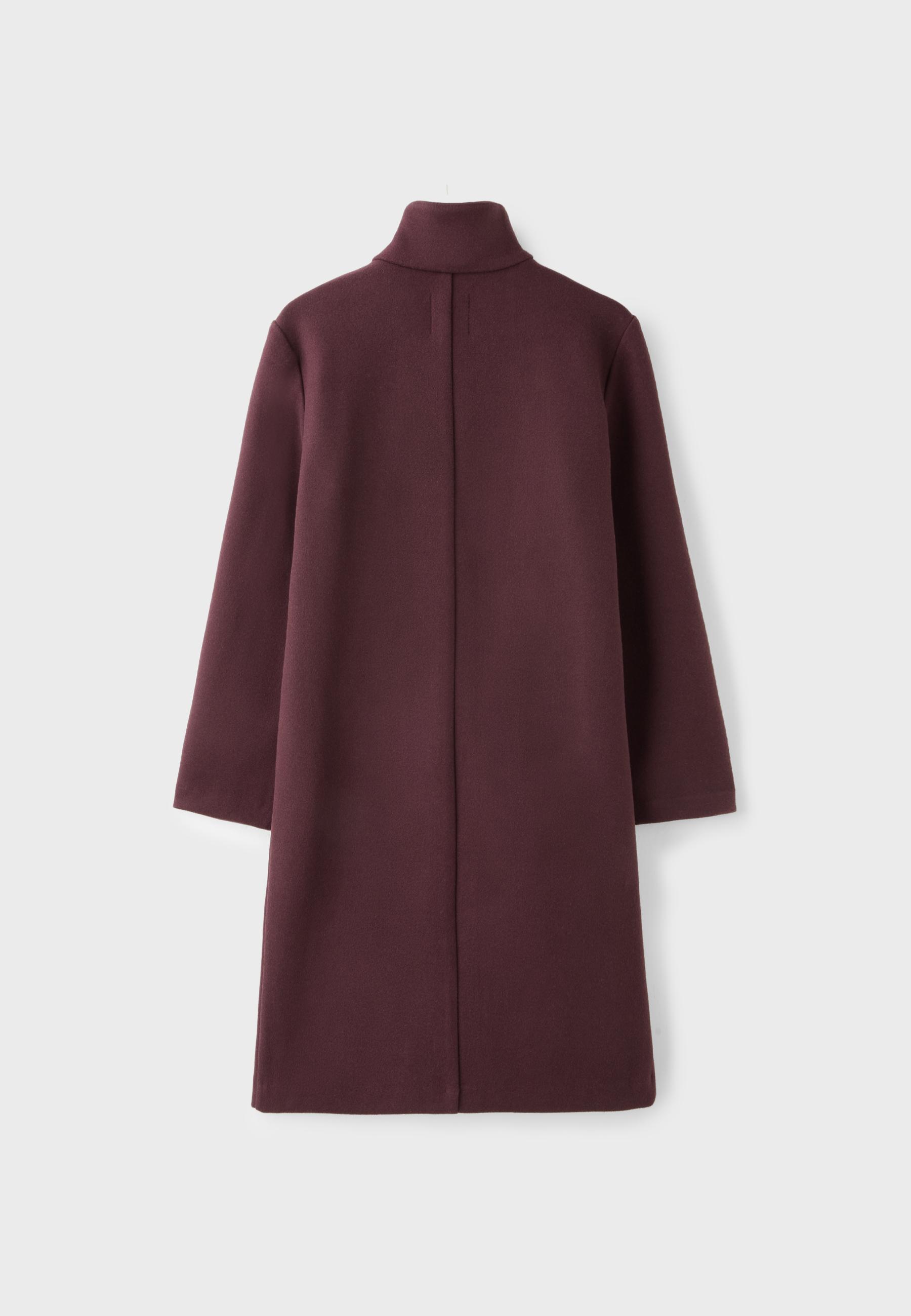 Straight soft-touch coat — Purple