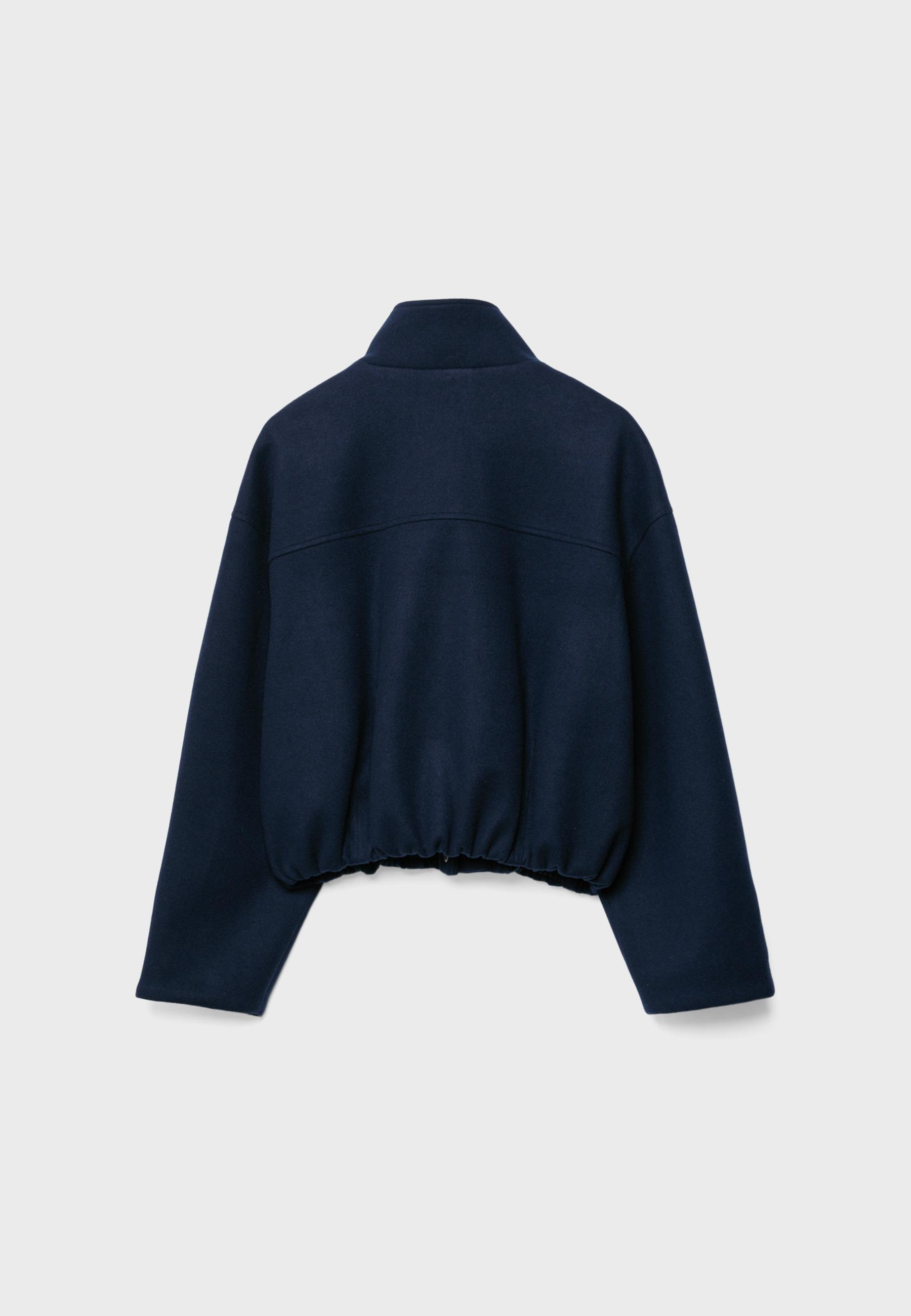 Soft-touch bomber jacket with pockets — Dark blue