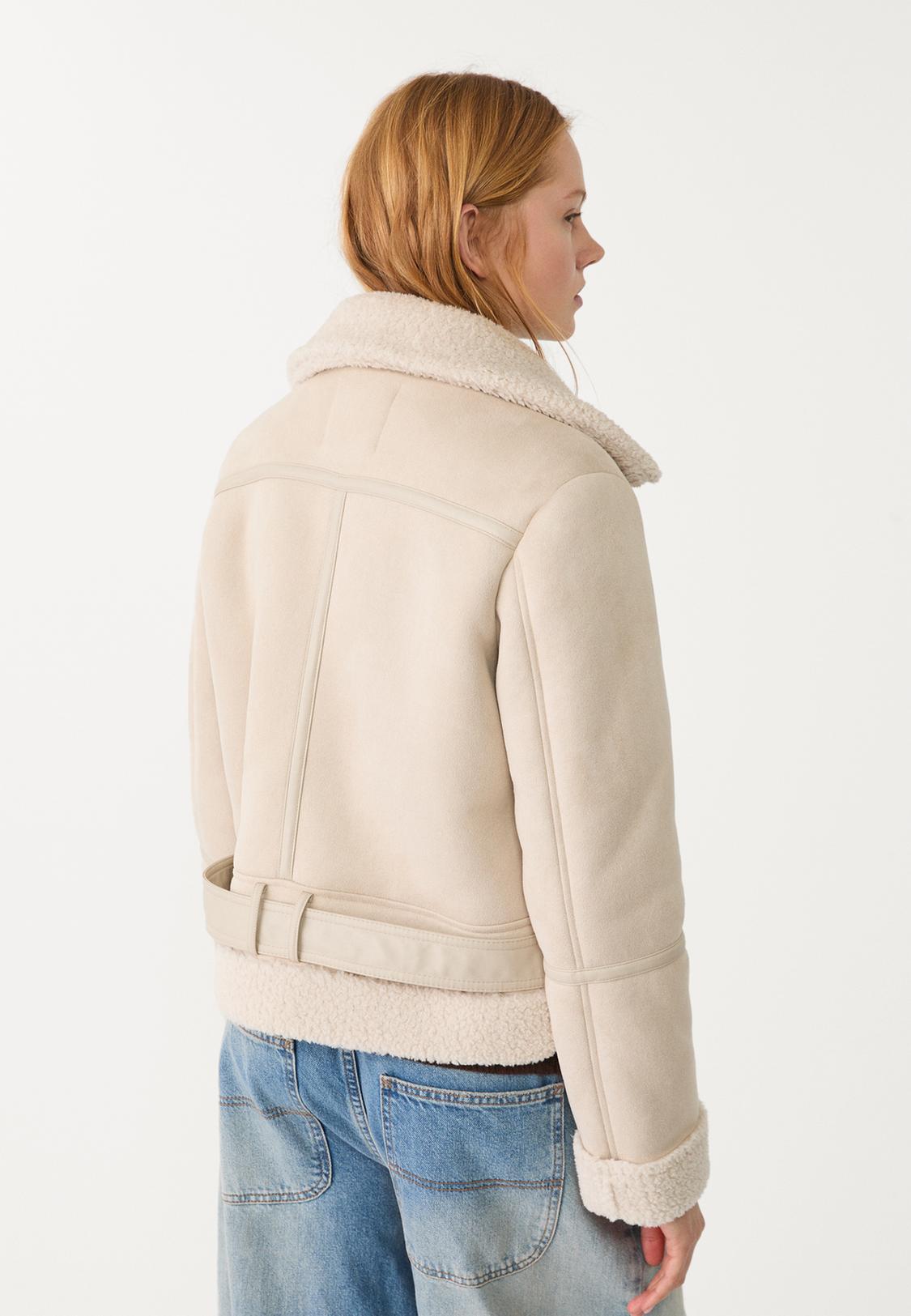 Moda Stradivarius Chaqueta Rosa Chaqueta Doble Faz Stradivarius