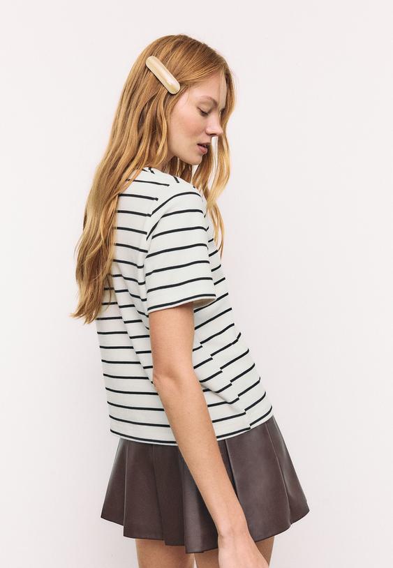 camiseta basica regular fit heavy weight rayas