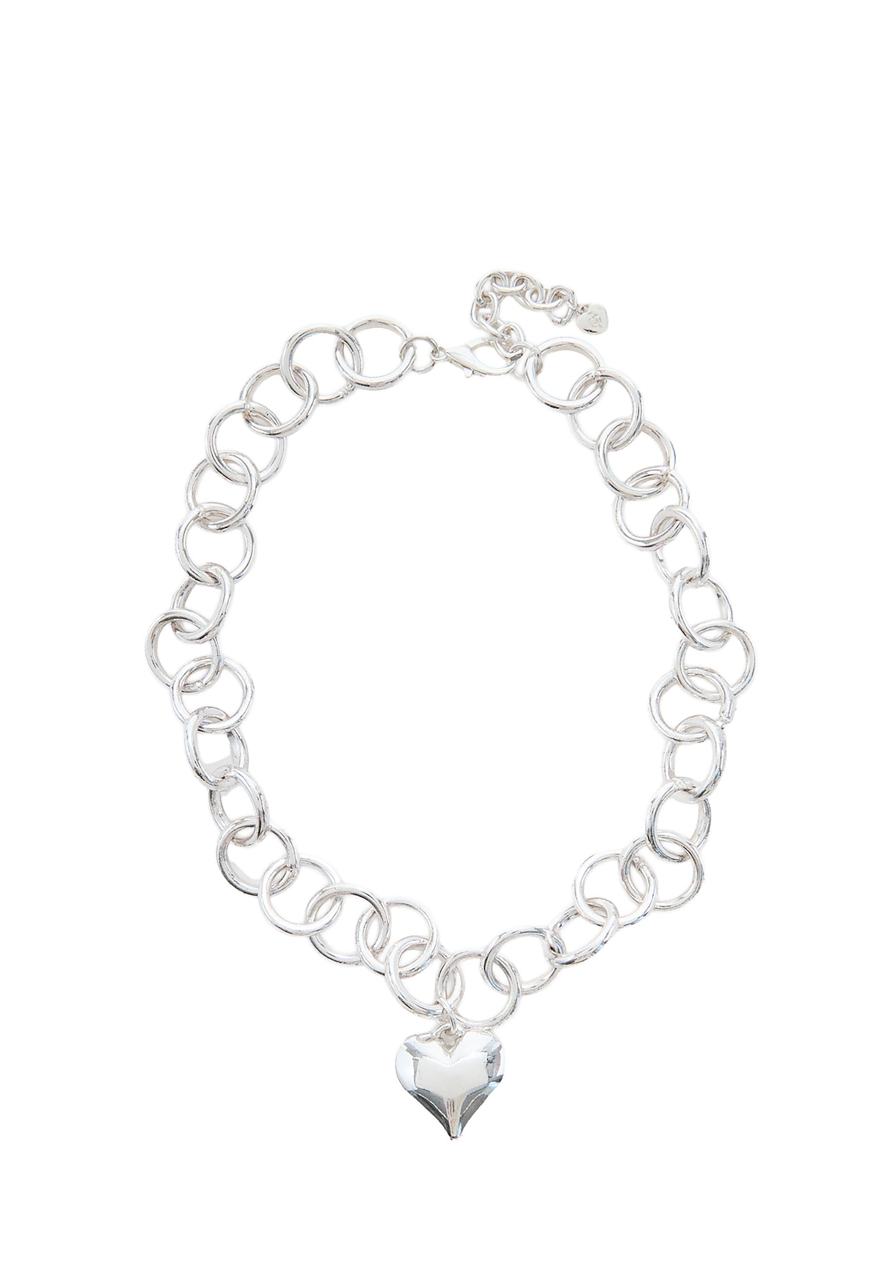 Heart chain necklace — Grey