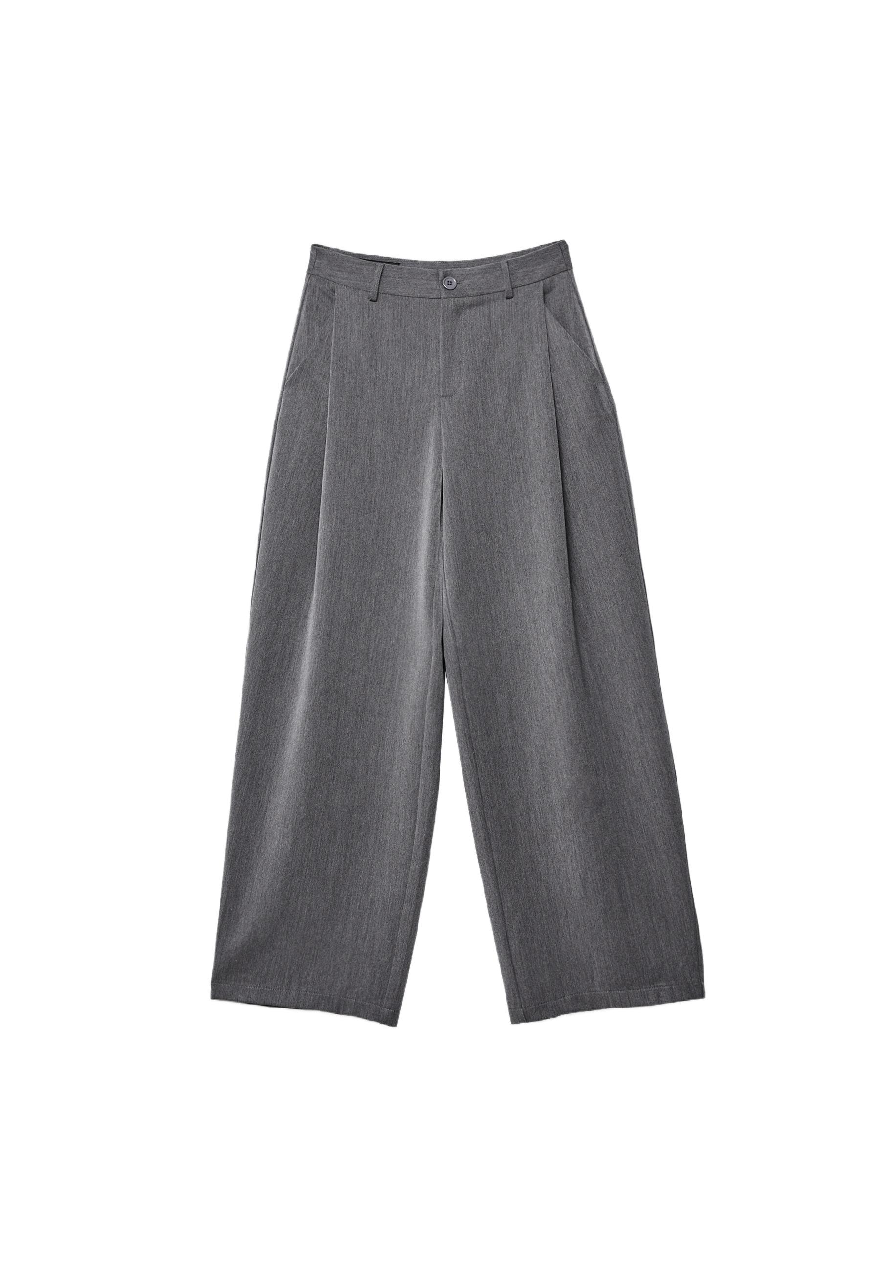 Barrel smart trousers with darts — Dark grey