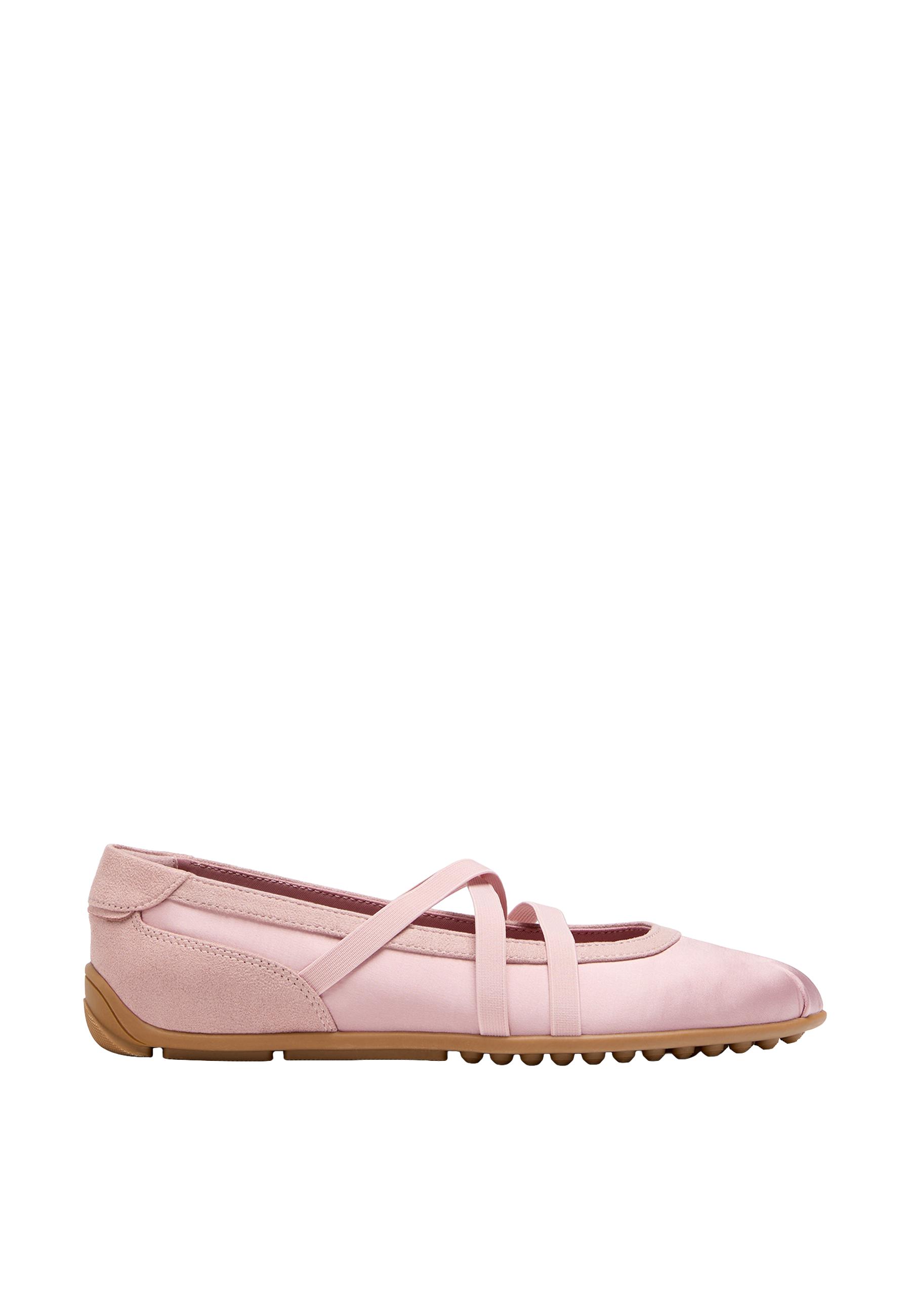 Satin sneaker pumps with crossover straps — PINK