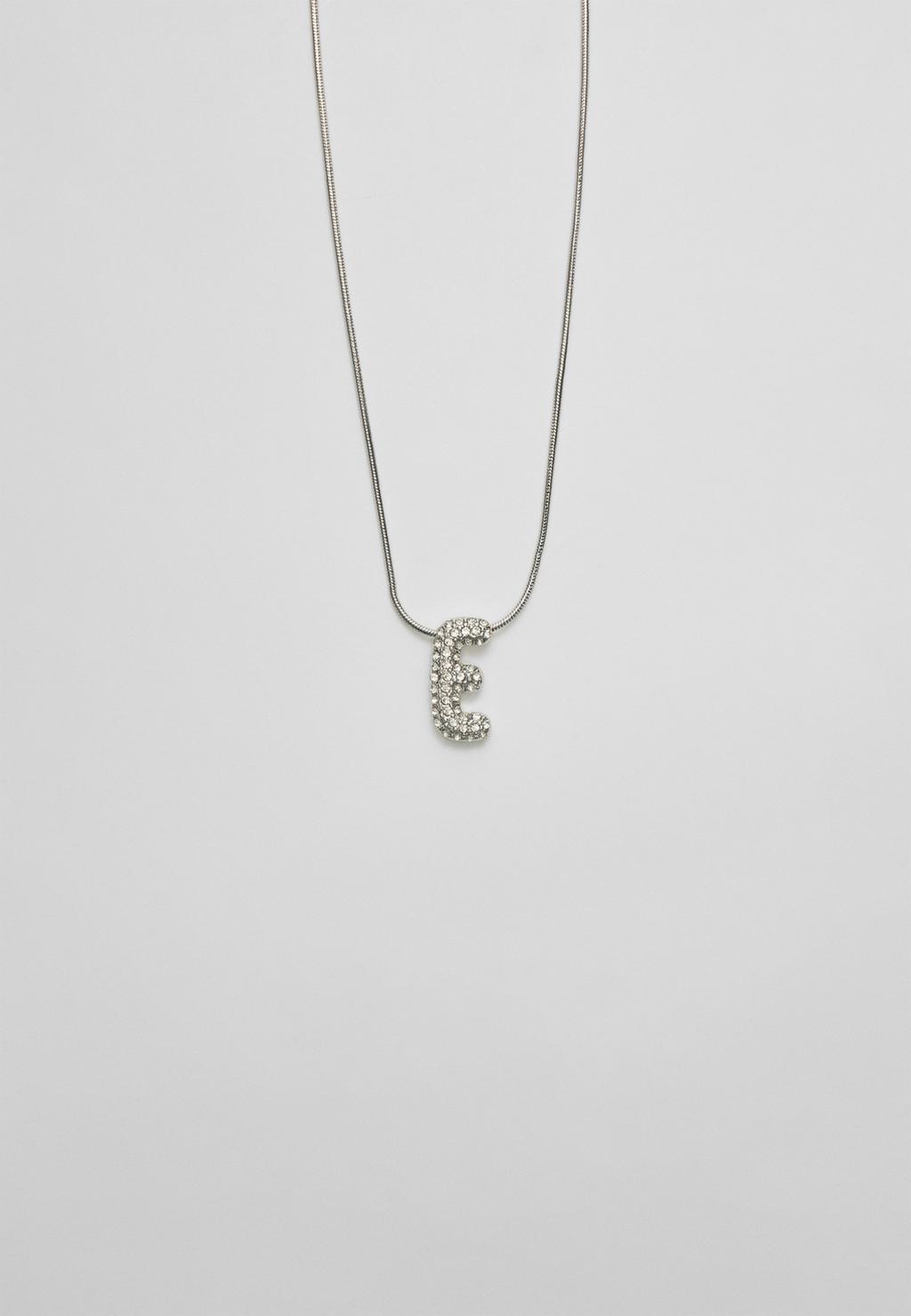 Necklace with rhinestone initial