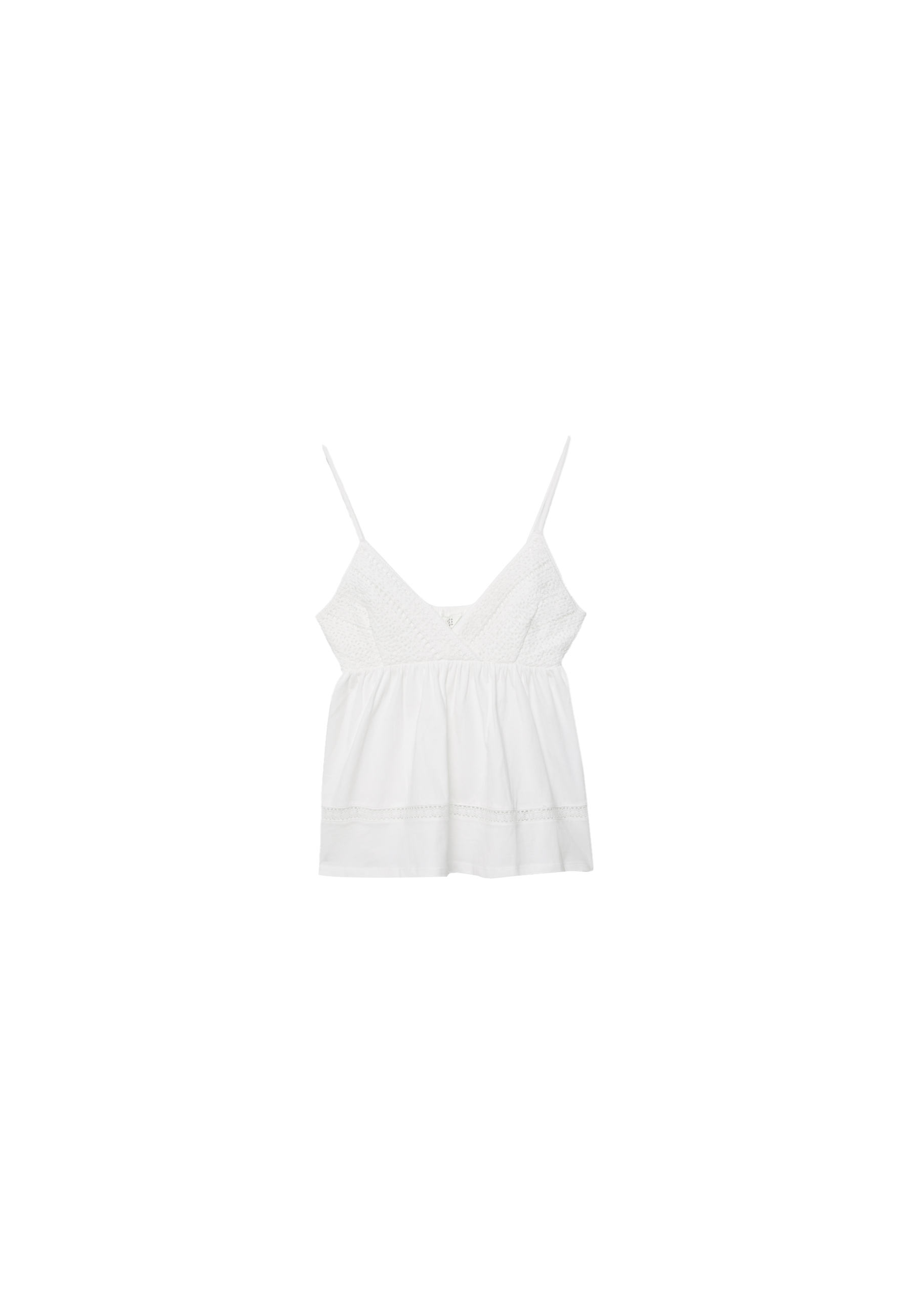 Crochet strappy top — White